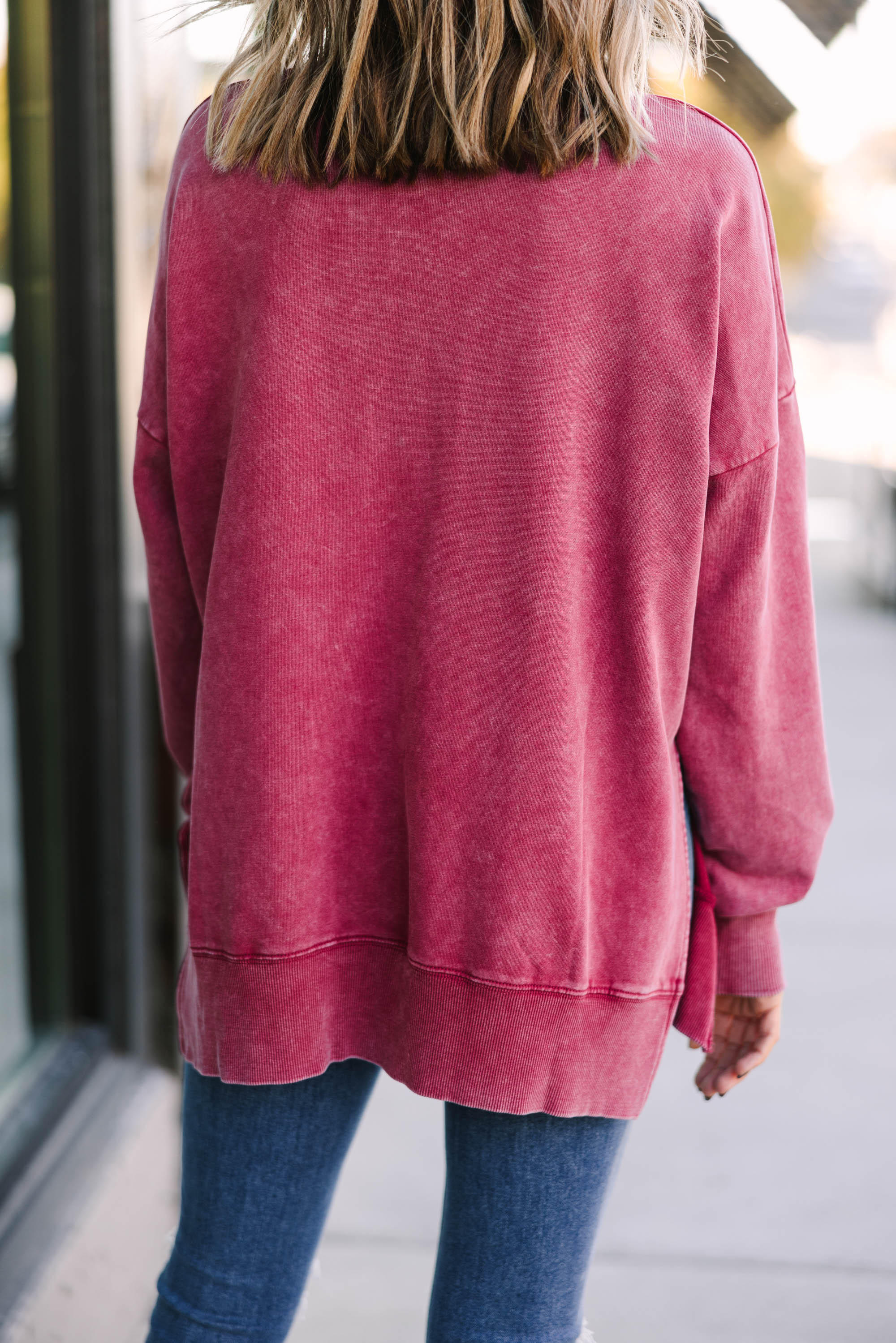CHIRNAISHOP - The Slouchy Wine Red Pullover