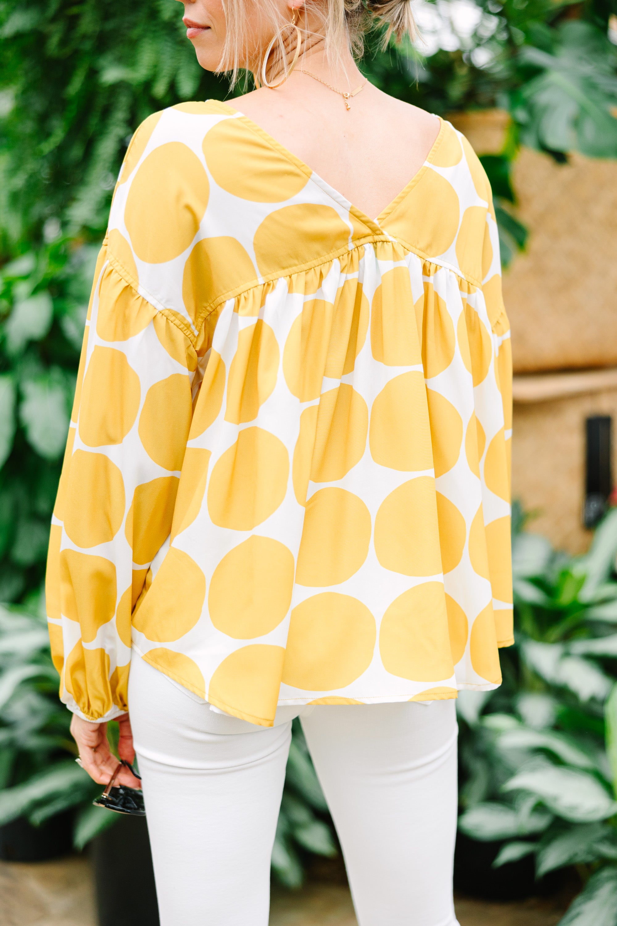 CHIRNAISHOP - On My Mind Mustard Yellow Abstract Blouse