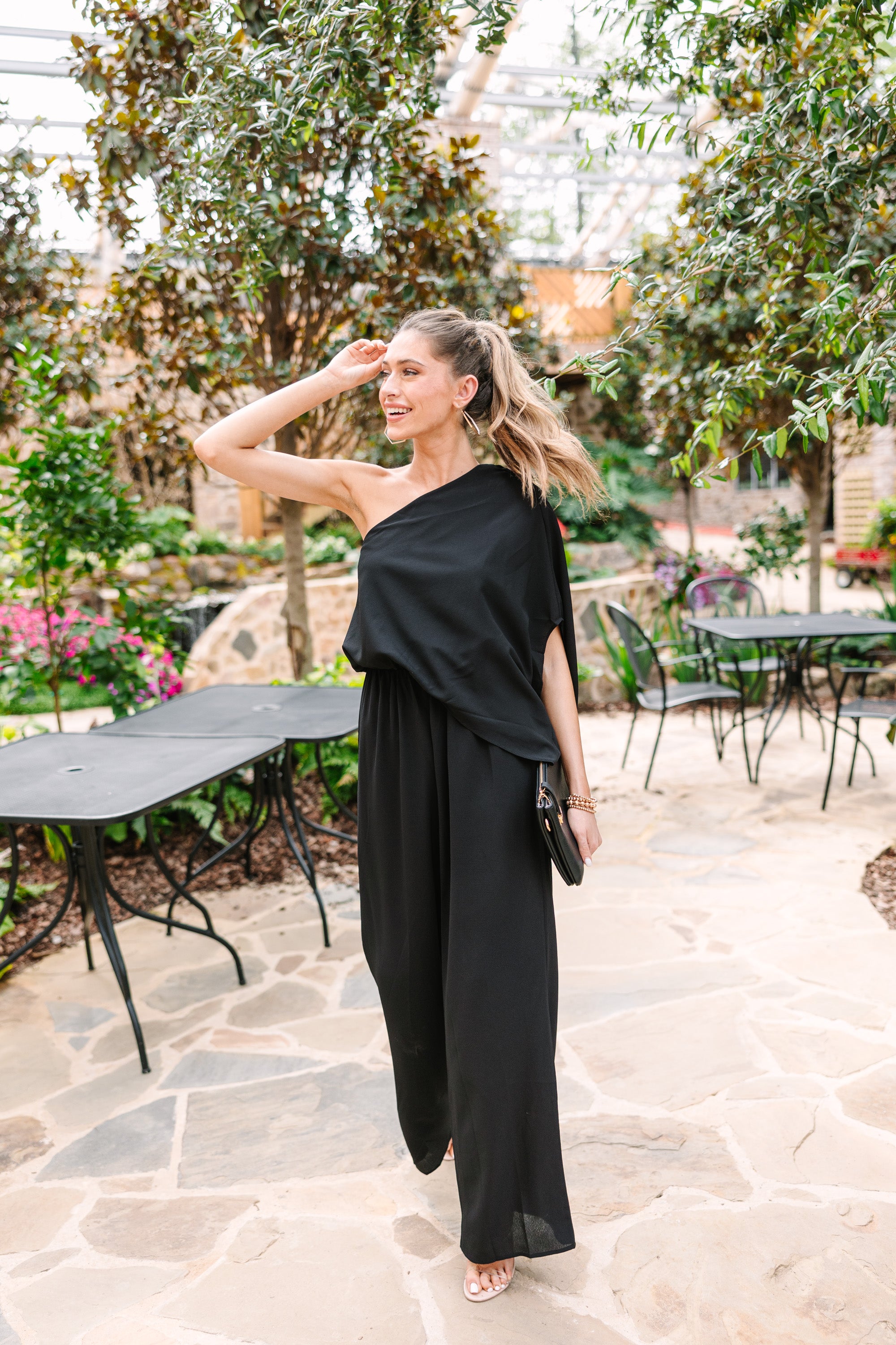 CHIRNAISHOP - Fab Opportunities Black One Shoulder Jumpsuit