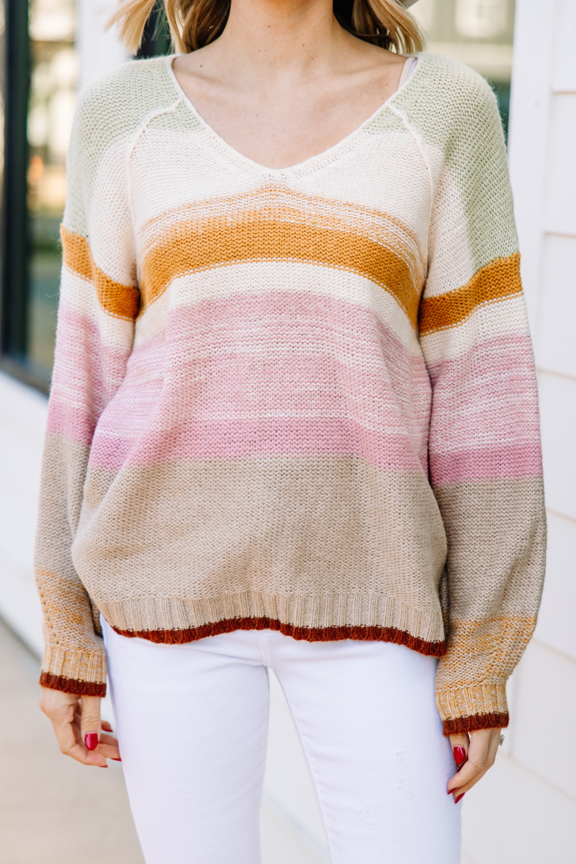 CHIRNAISHOP - Good Days Ahead Mustard Yellow Striped Sweater