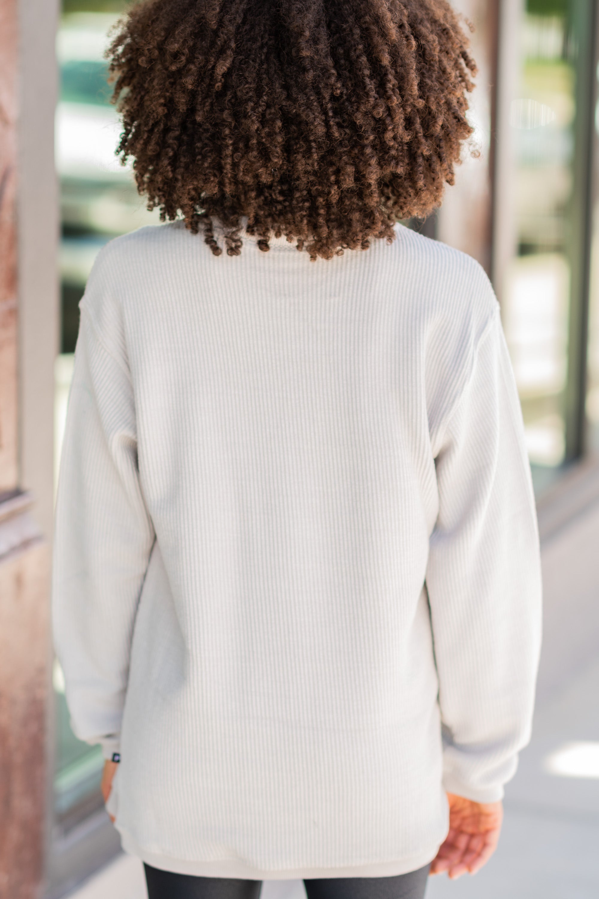 CHIRNAISHOP - True To Form Silver Gray Corded Sweatshirt