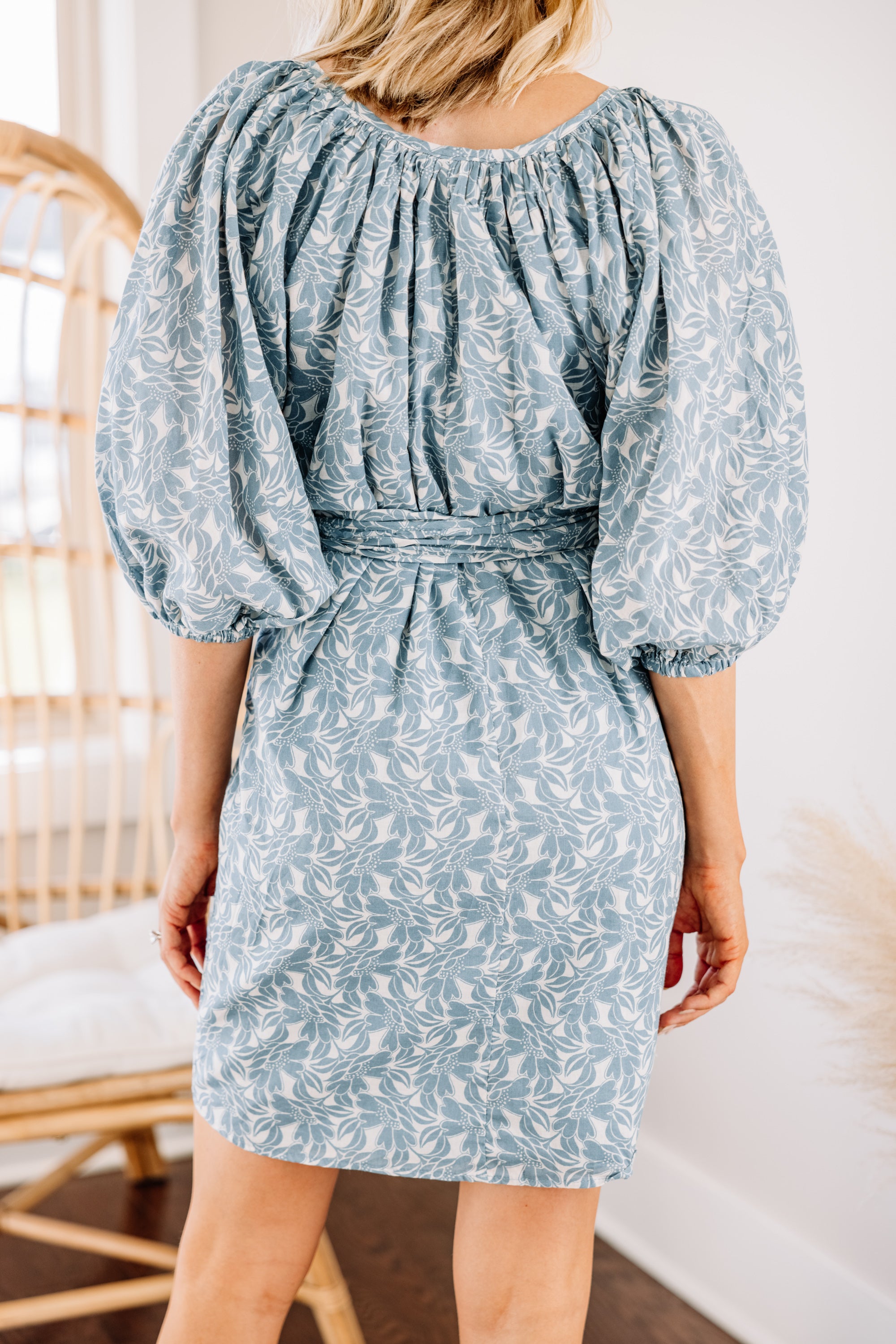 CHIRNAISHOP - Always There Light Blue Mini Dress