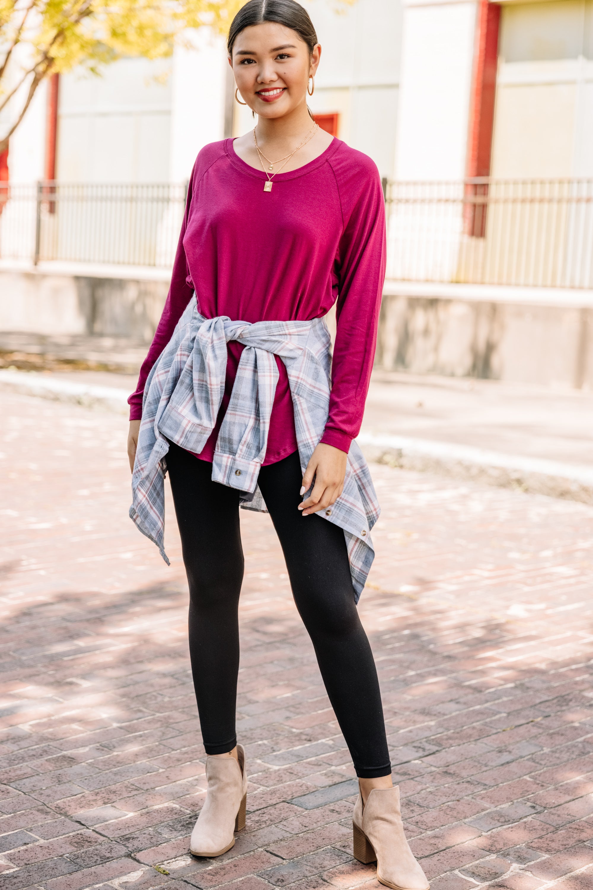 CHIRNAISHOP - Easy Like Sunday Wine Red Tunic