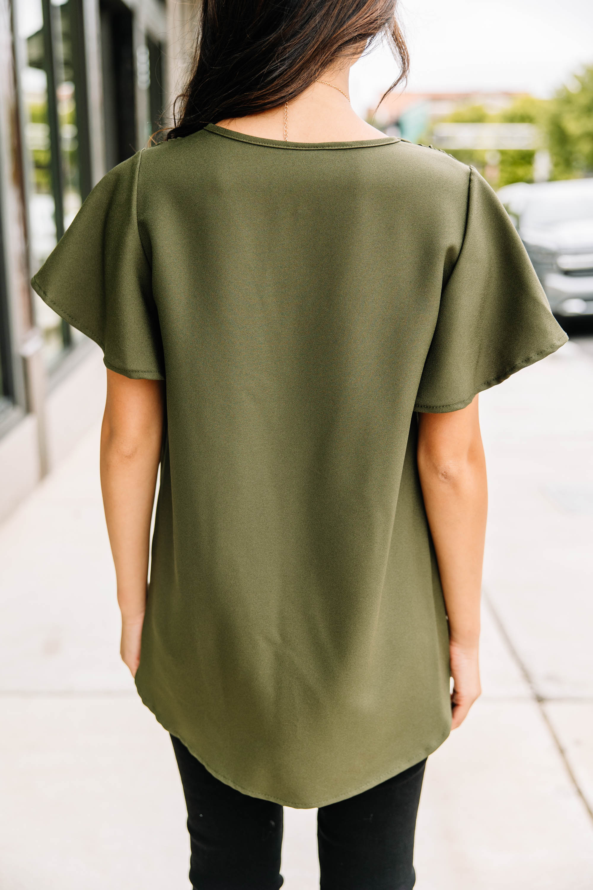 CHIRNAISHOP - This Is Your Moment Olive Green Top