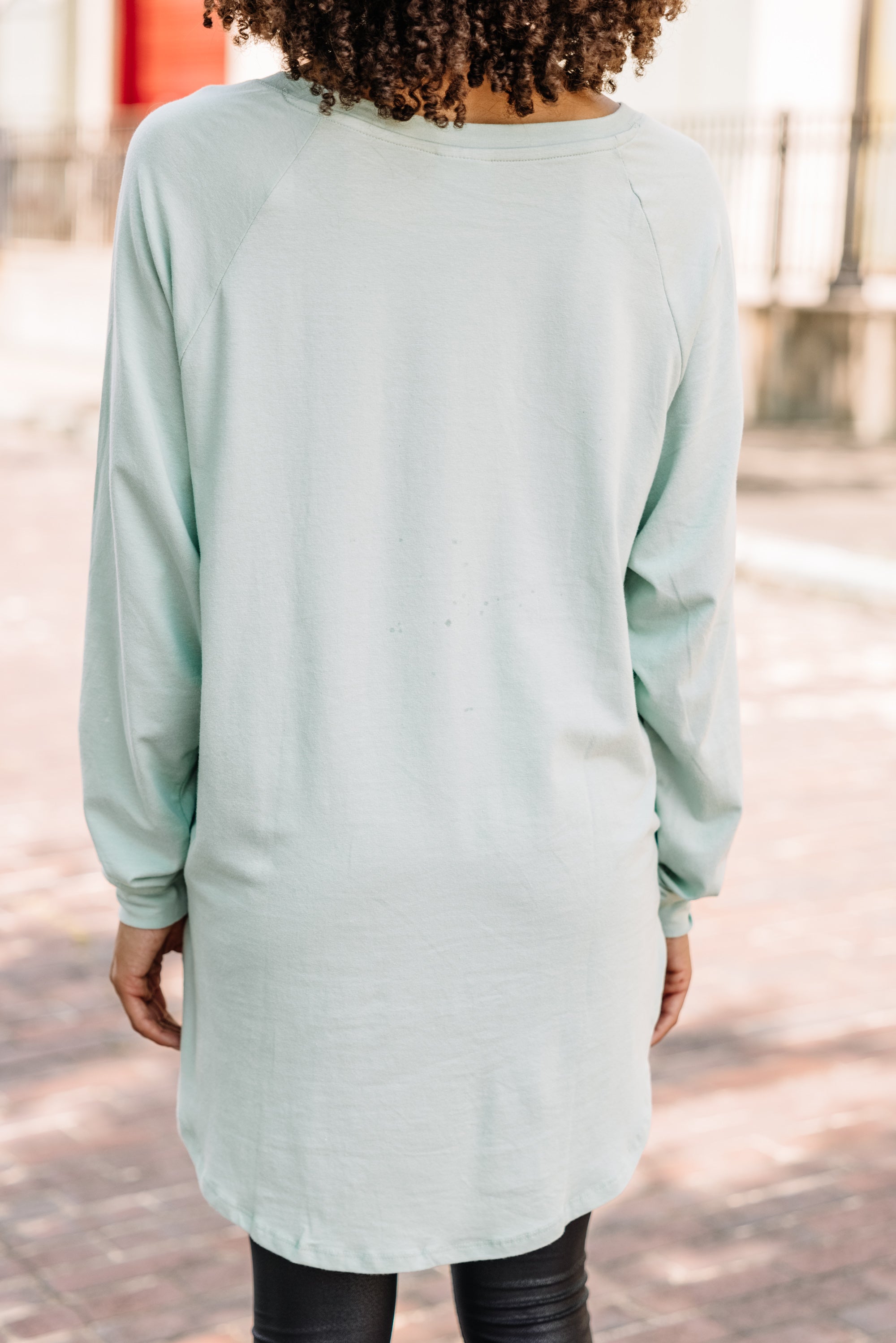 CHIRNAISHOP - Easy Like Sunday Dusty Mint Green Tunic