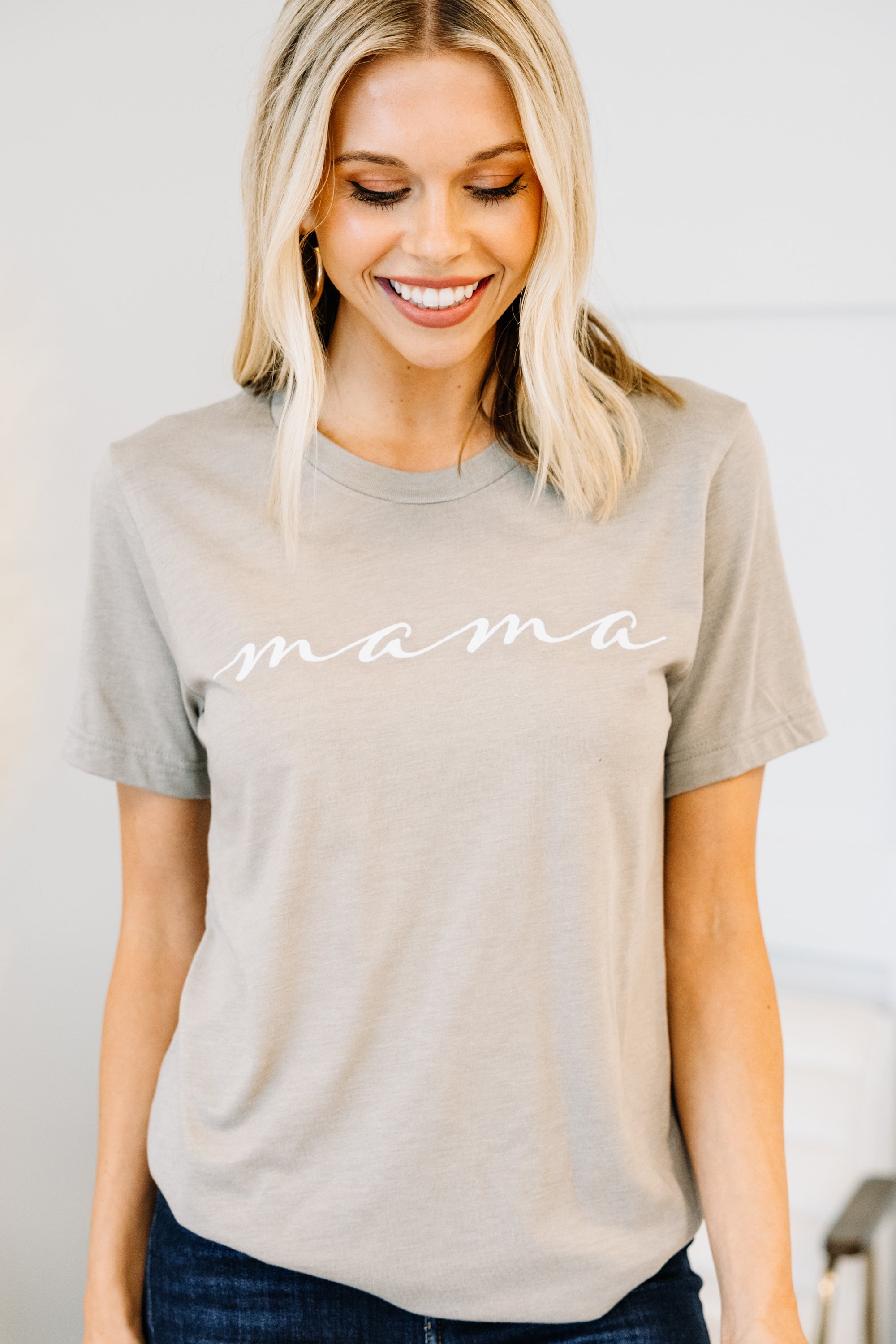 CHIRNAISHOP - Mama Stone Gray Graphic Tee