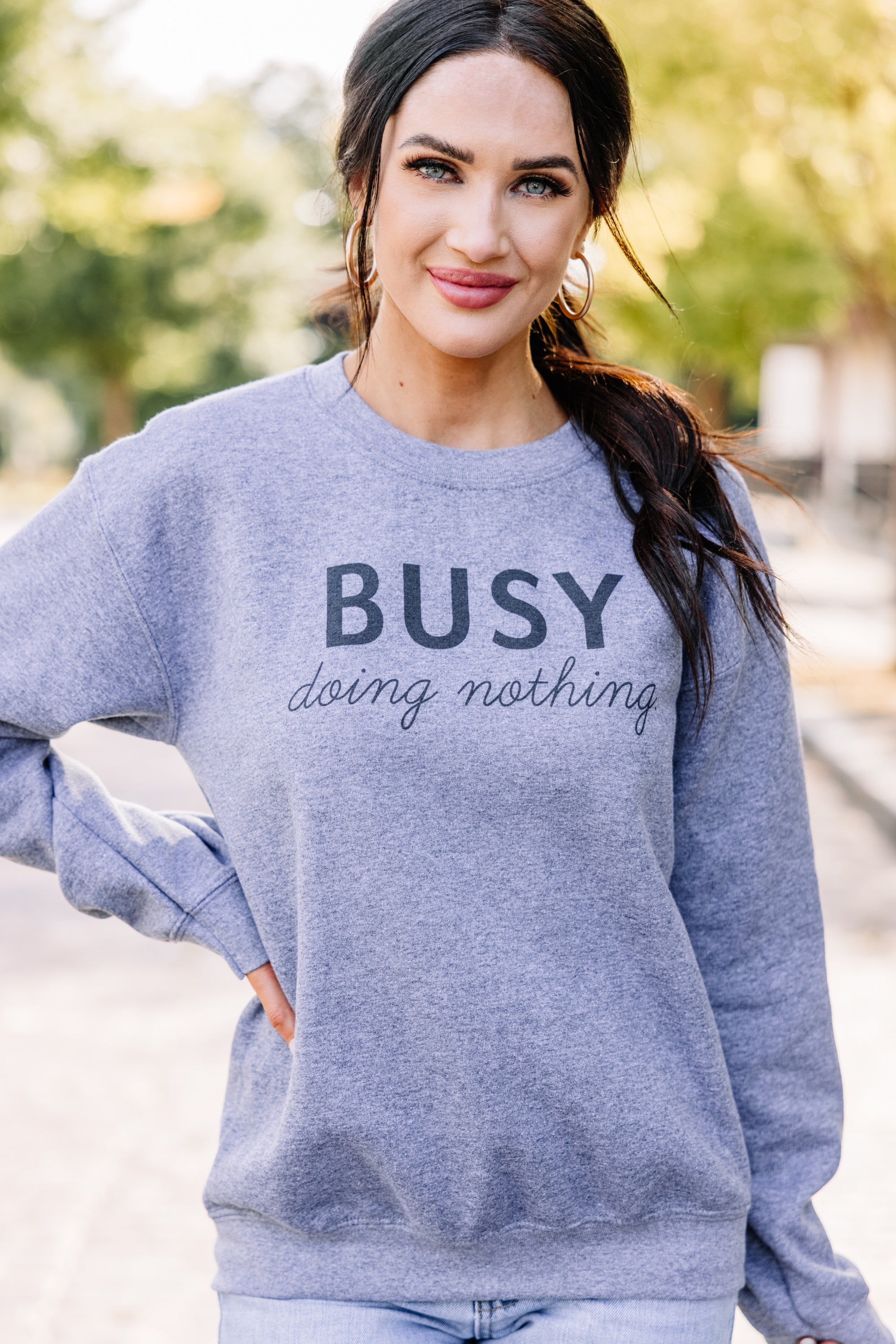 CHIRNAISHOP - Doing Nothing Graphite Gray Graphic Sweatshirt