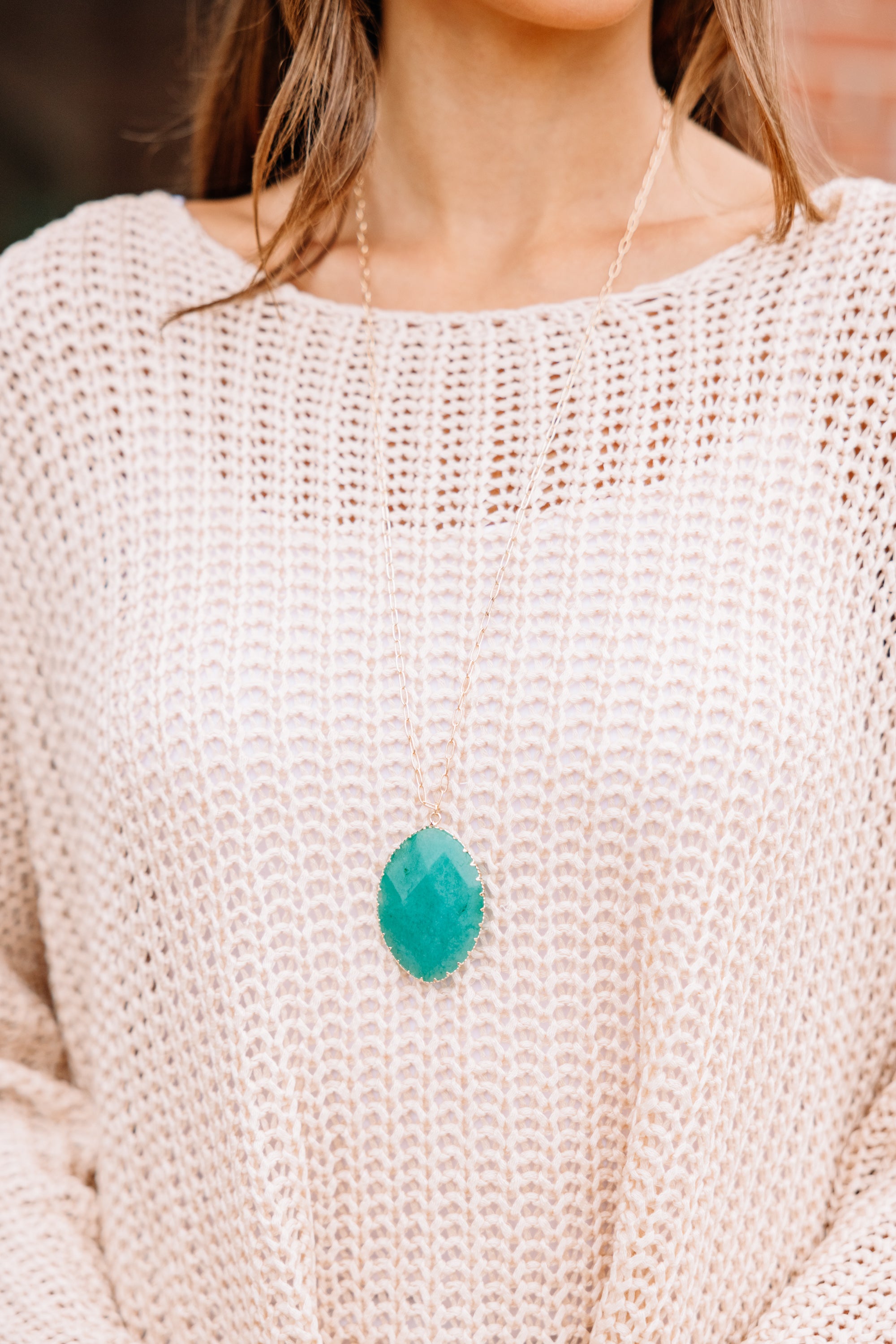 CHIRNAISHOP - Feeling Fine Mint Green Pendant Necklace