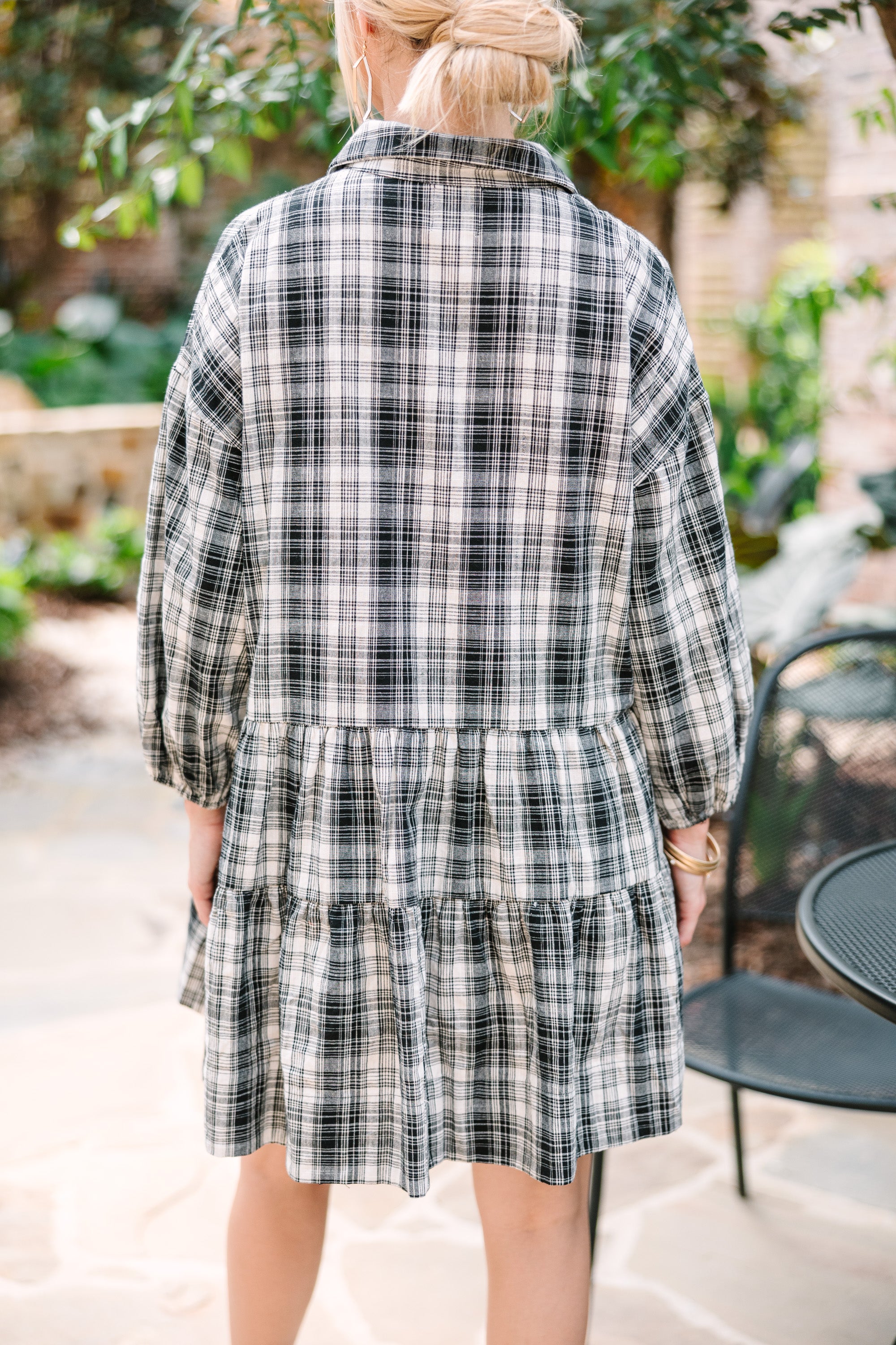 CHIRNAISHOP - Give You Everything Black Plaid Dress