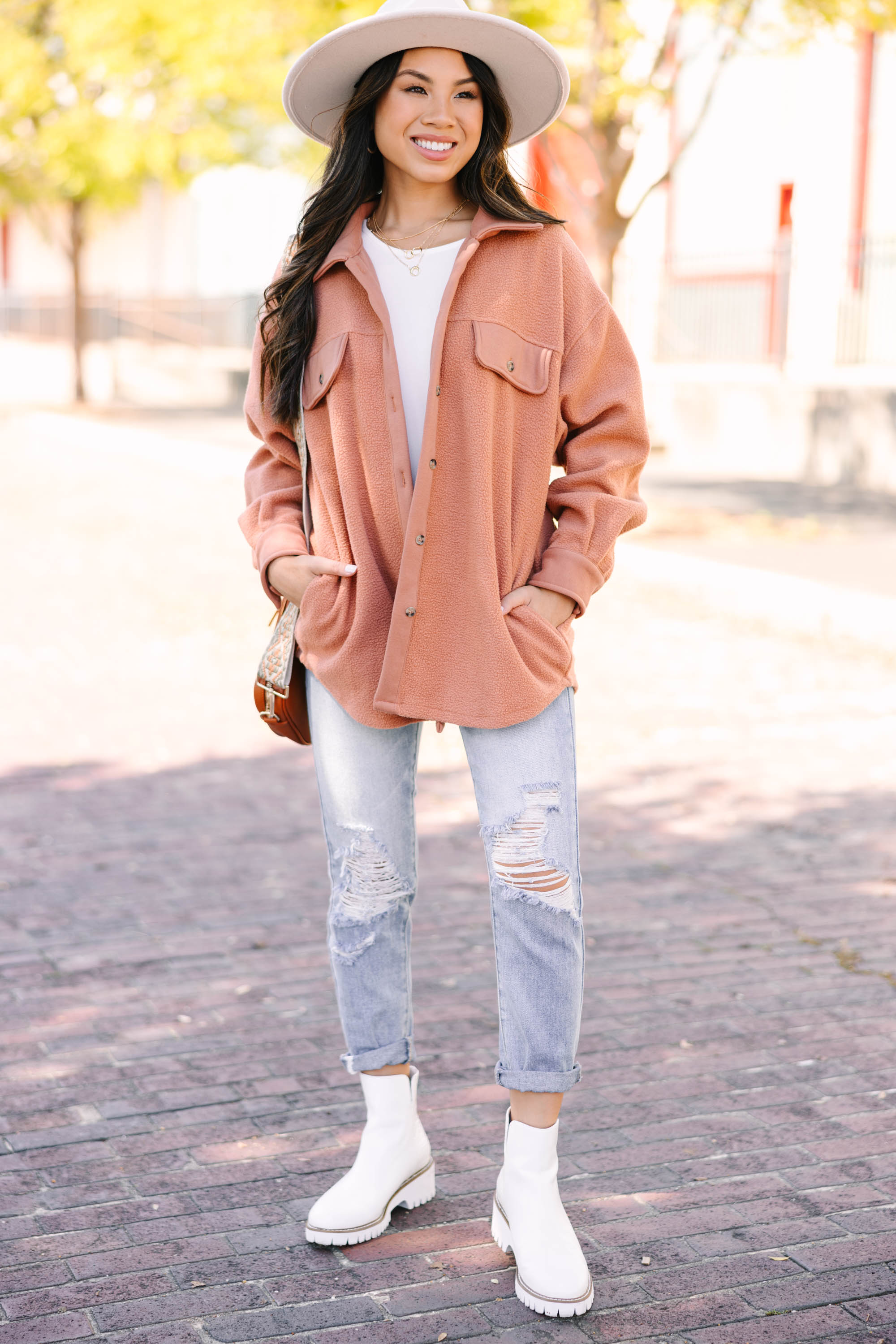 CHIRNAISHOP - Better Than Before Rust Orange Shacket