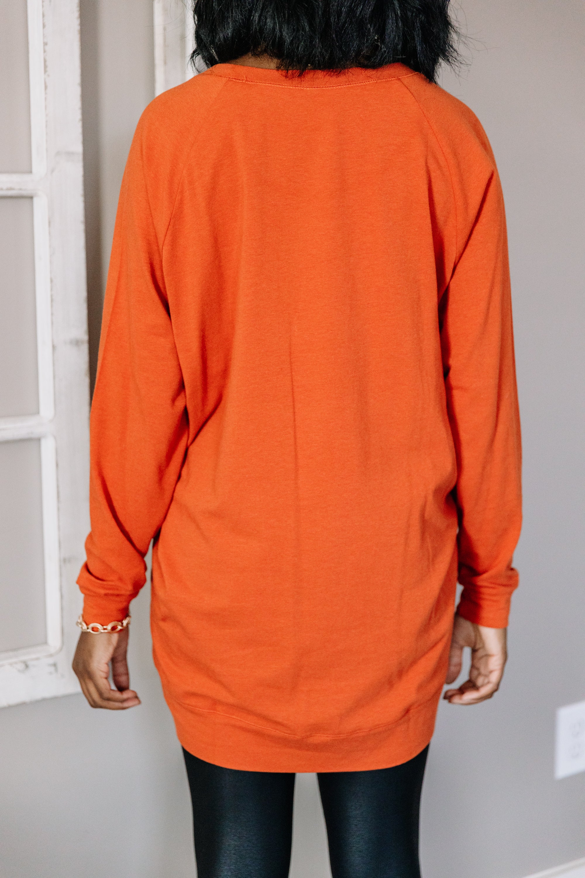 CHIRNAISHOP - Slouchy Dolman Rust Orange Long Sleeve Tunic