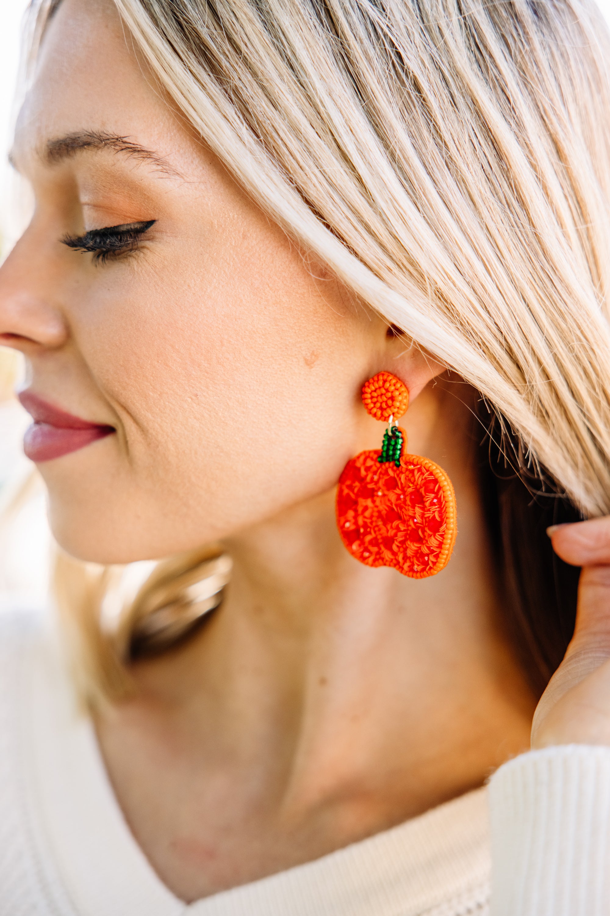 CHIRNAISHOP - Treasure Jewels: Orange Pumpkin Earrings