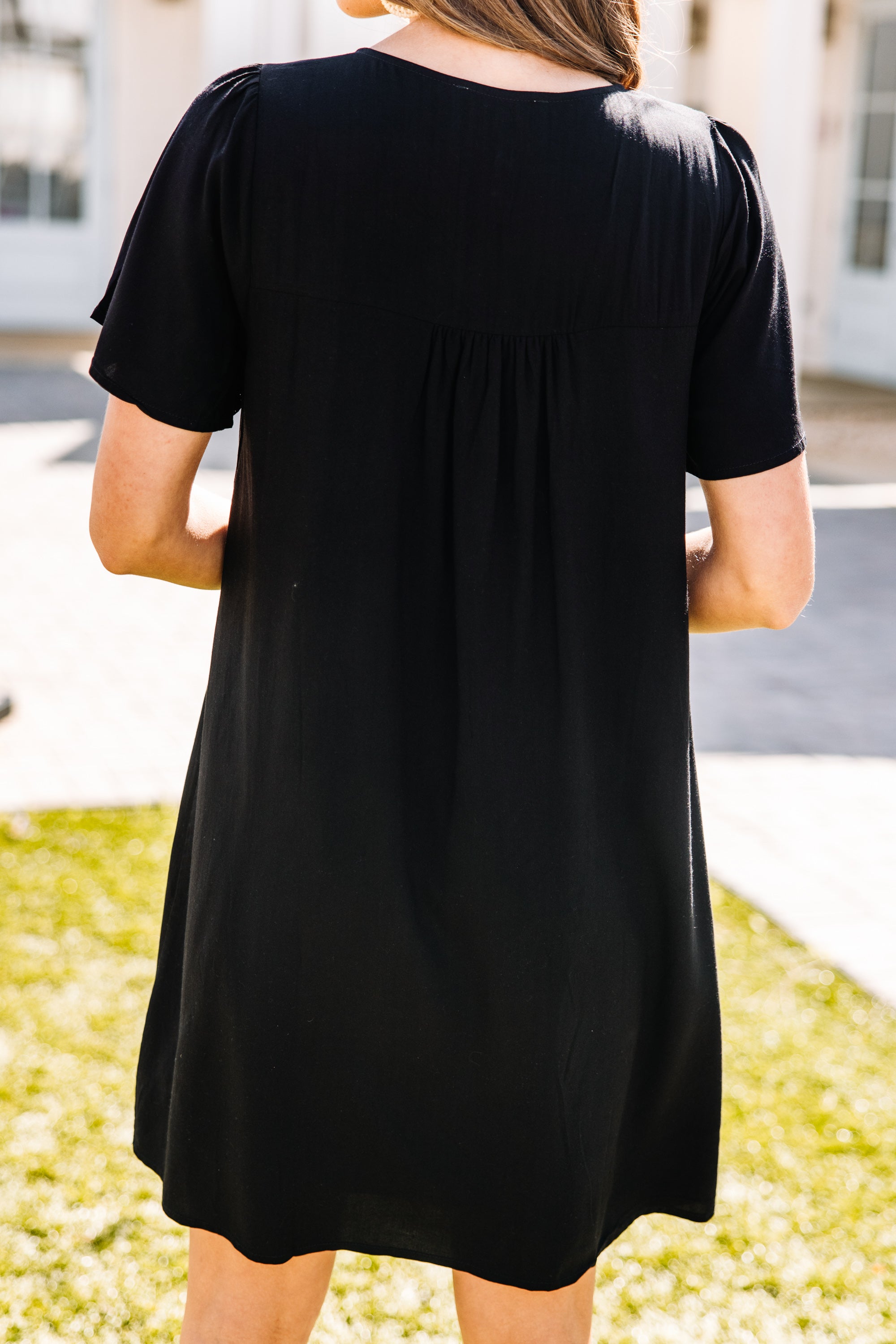 CHIRNAISHOP - Happy To See You Black Embroidered Dress