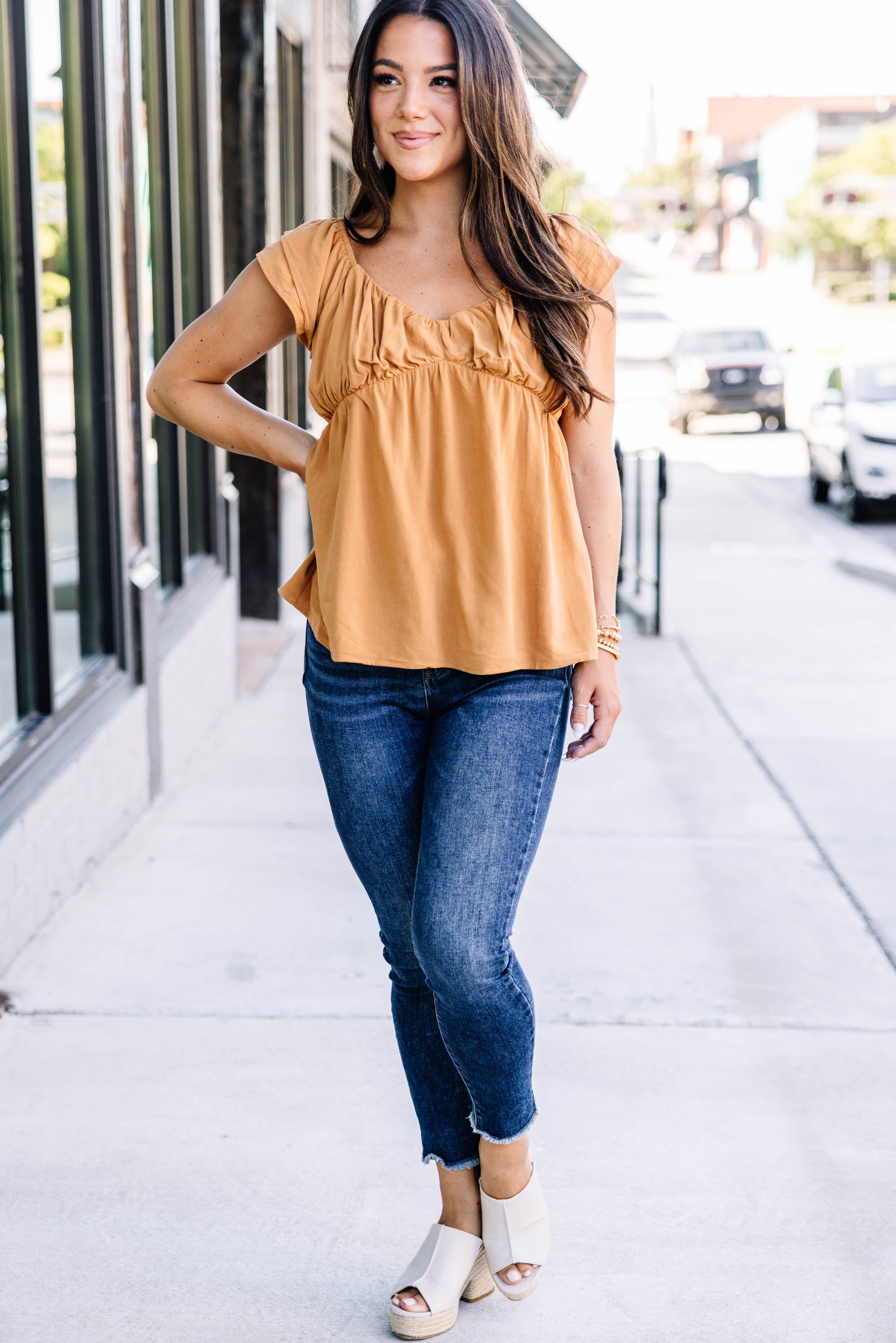 CHIRNAISHOP - What A Day Marigold Yellow Babydoll Top