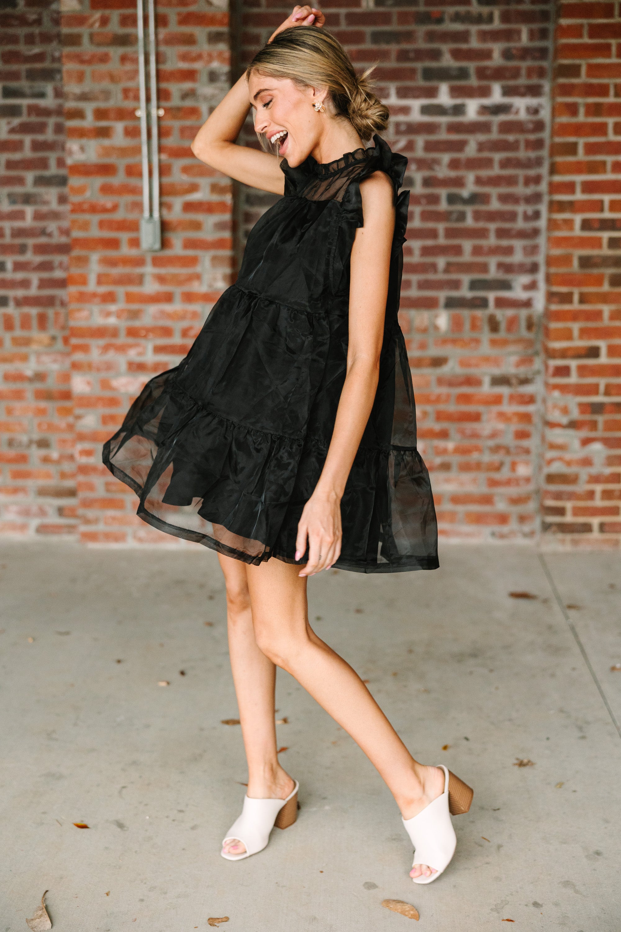 CHIRNAISHOP - Keep Watch Black Ruffled Dress