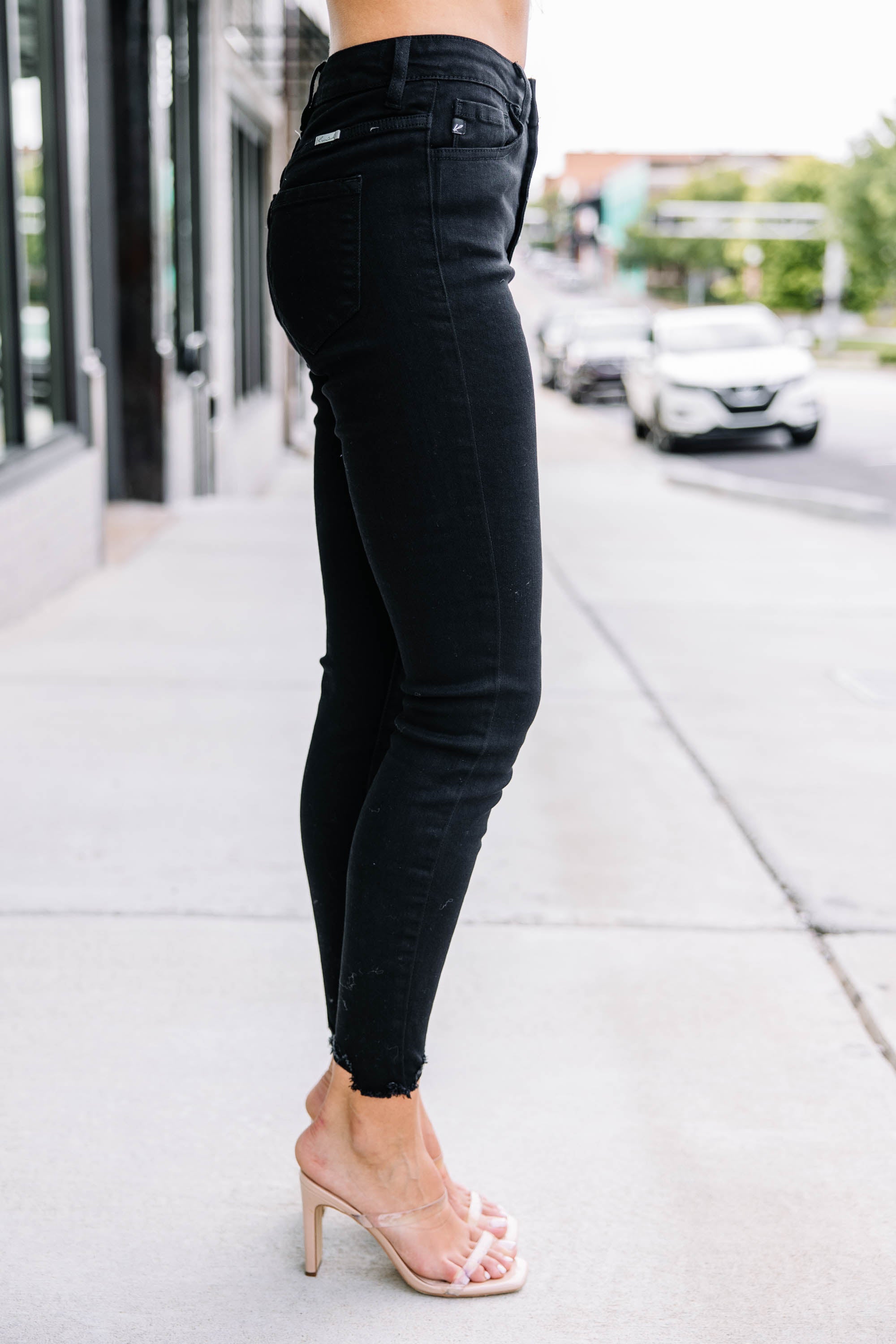 CHIRNAISHOP - KanCan: Going Up Black High Waist Skinny Jeans