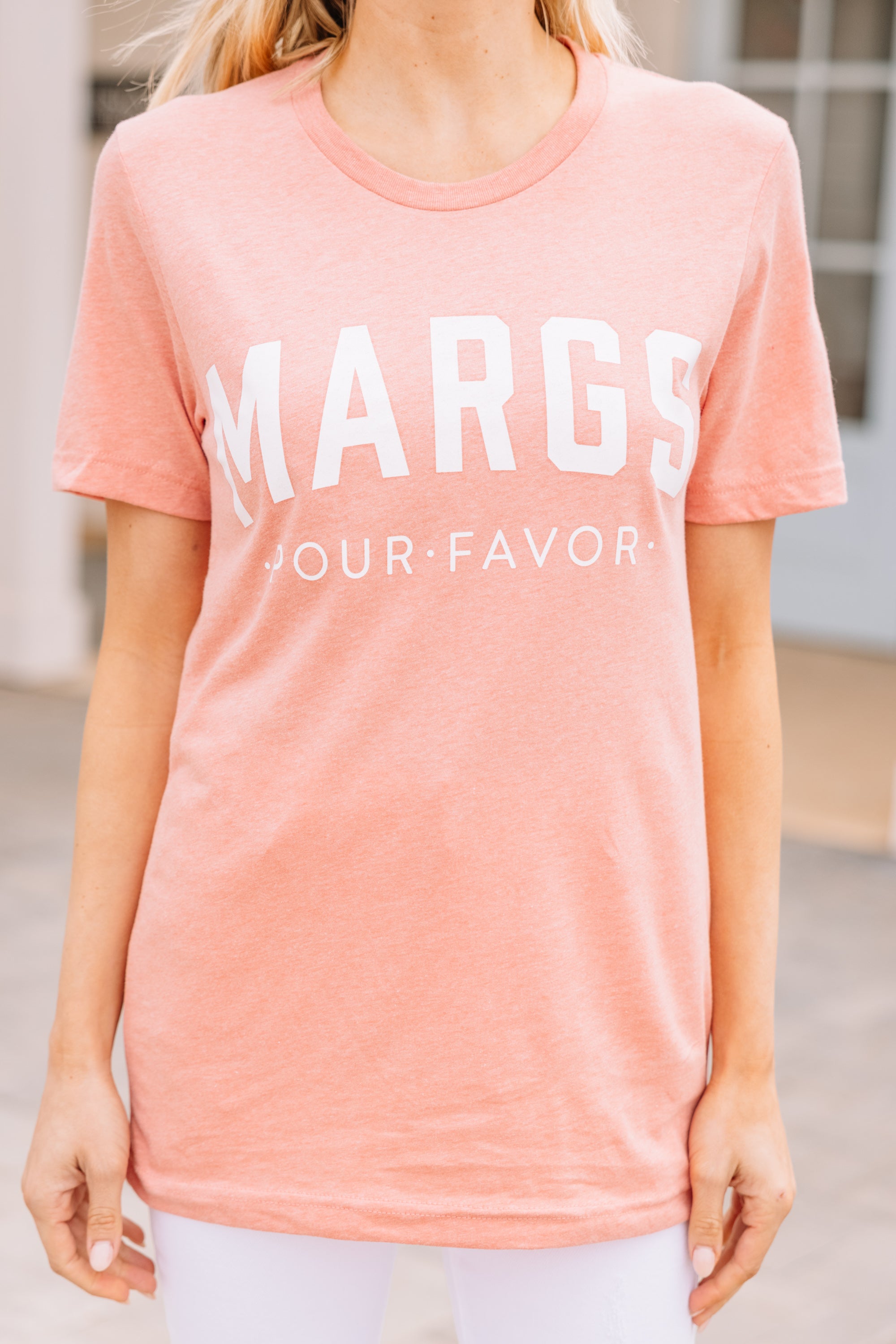 CHIRNAISHOP - Margs Pour Favor Heather Sunset Orange Graphic Tee