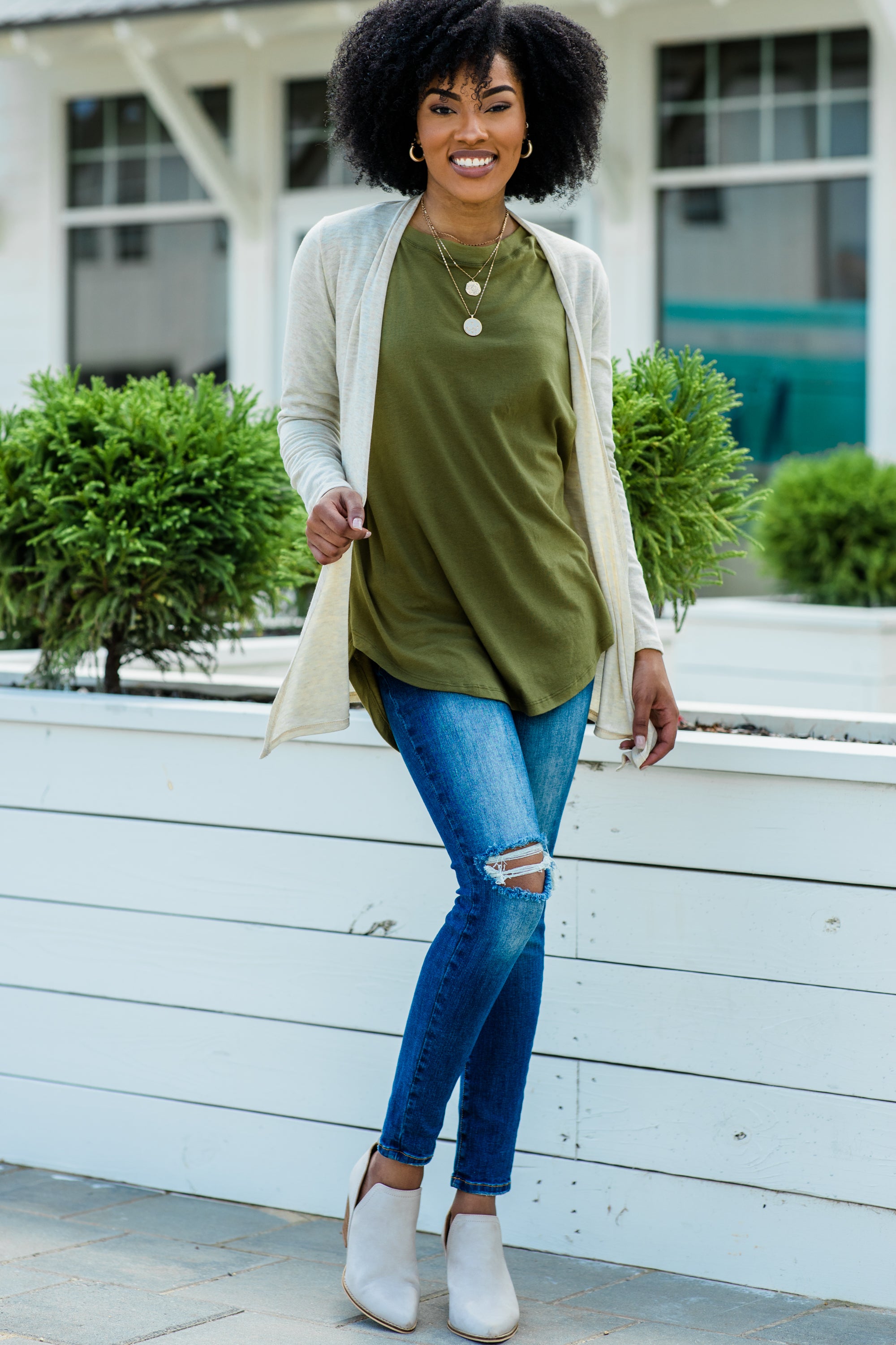 CHIRNAISHOP - Easy Like Sunday Olive Green Tunic