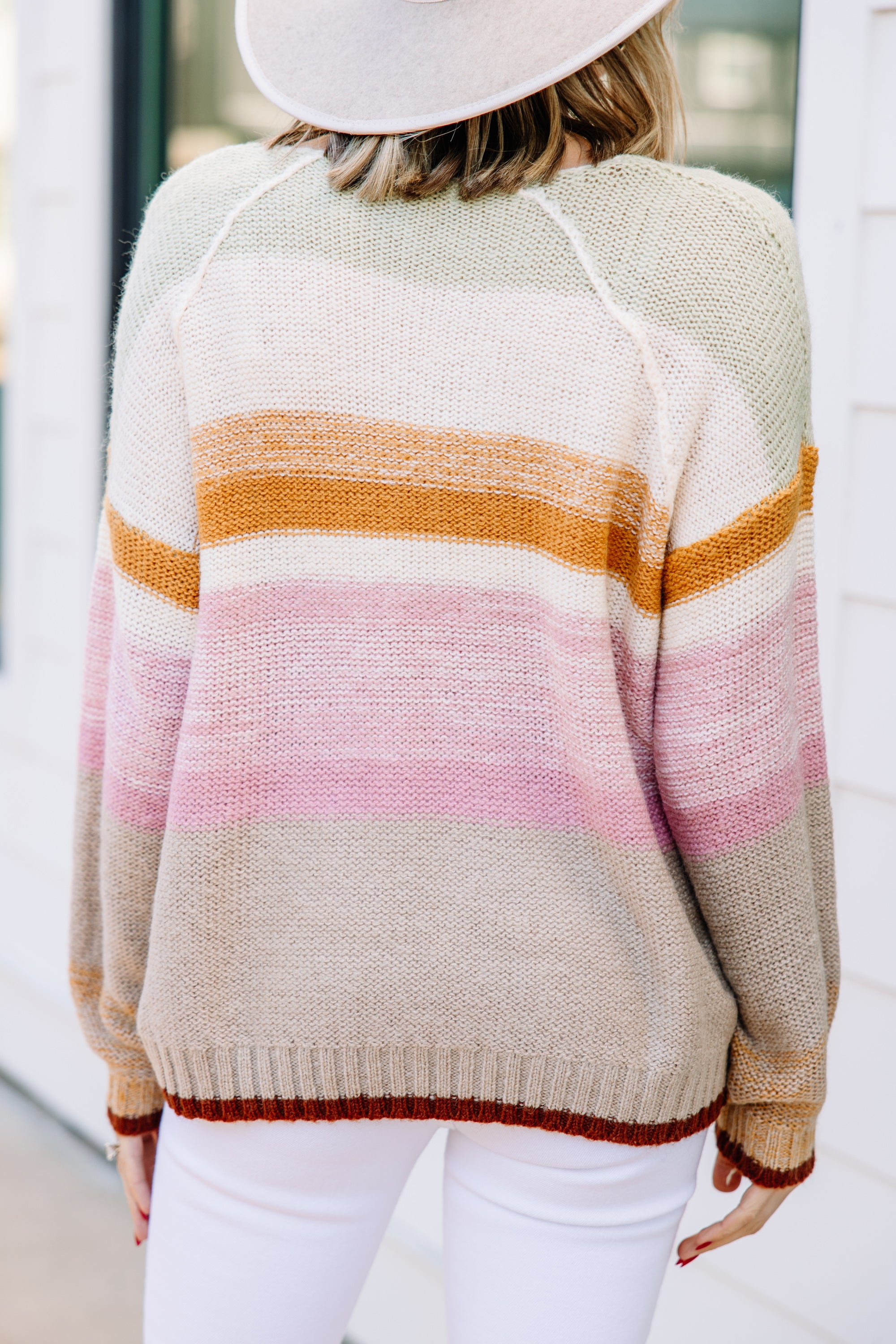 CHIRNAISHOP - Good Days Ahead Mustard Yellow Striped Sweater