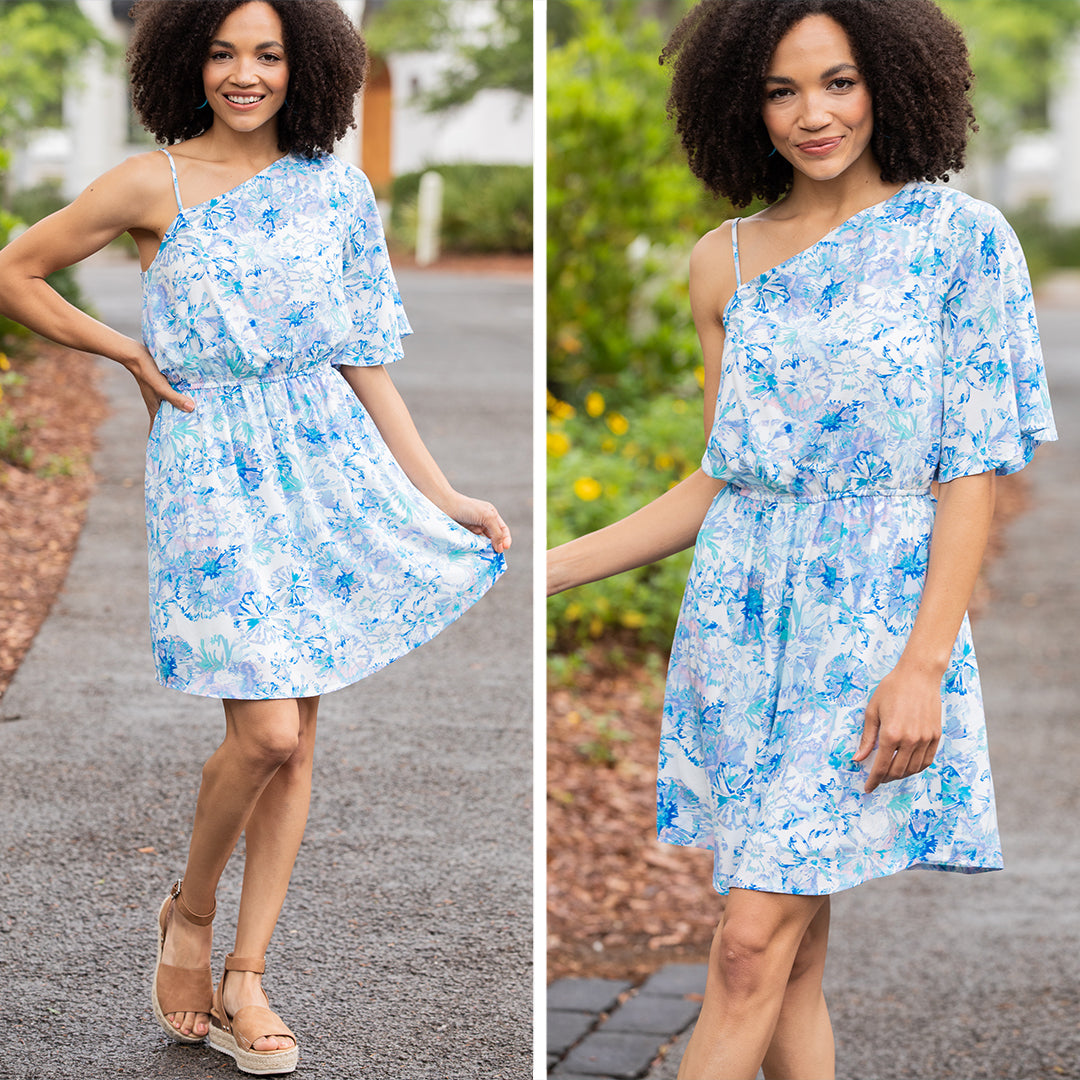 CHIRNAISHOP - Just In My Dreams Blue Floral Dress