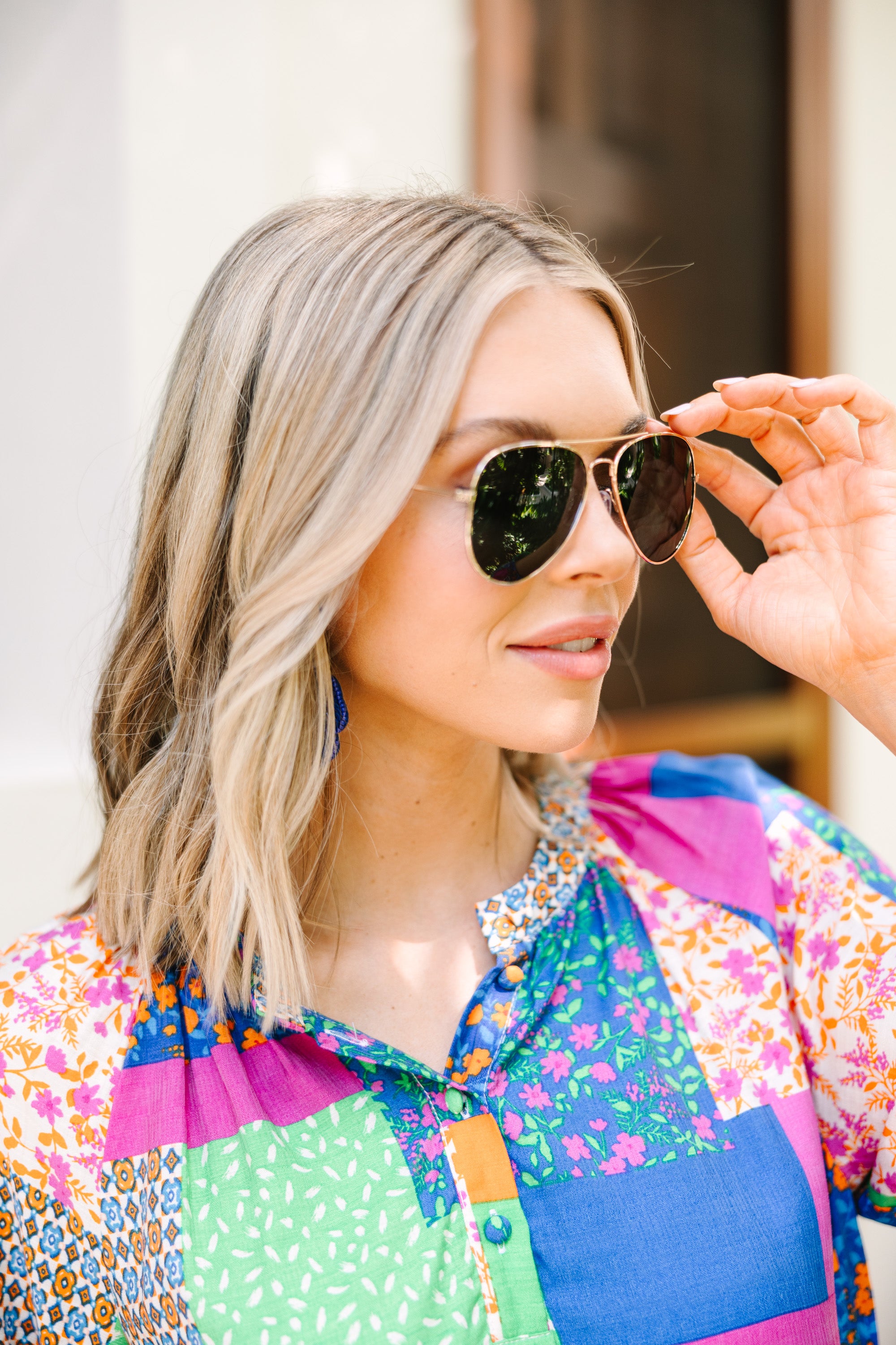 CHIRNAISHOP - Bright Days Ahead Gold Frame Aviator Sunglasses