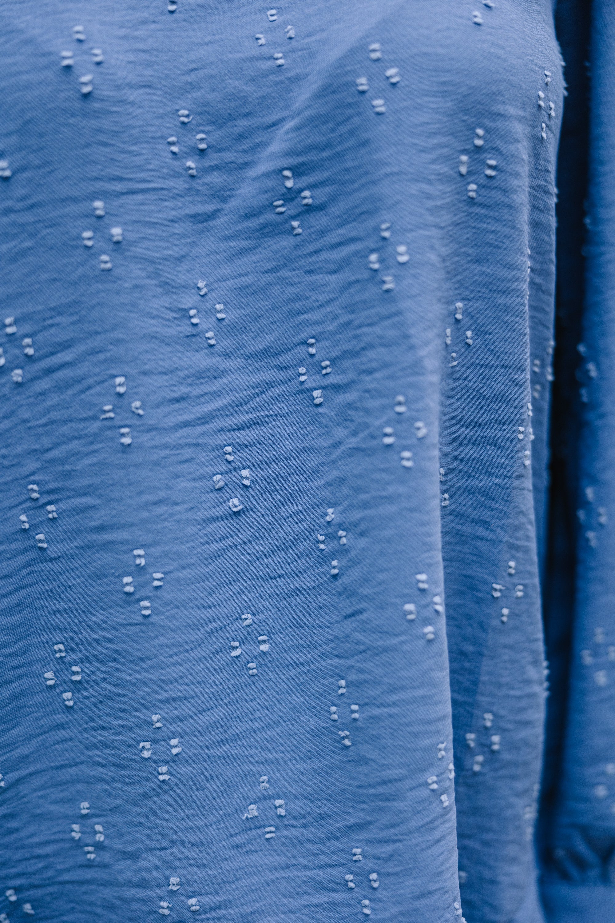 CHIRNAISHOP - Romantic History Denim Blue Ruffled Blouse