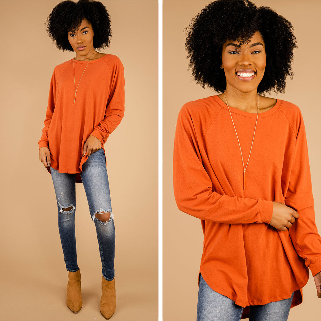 CHIRNAISHOP - Easy Like Sunday Rust Orange Tunic