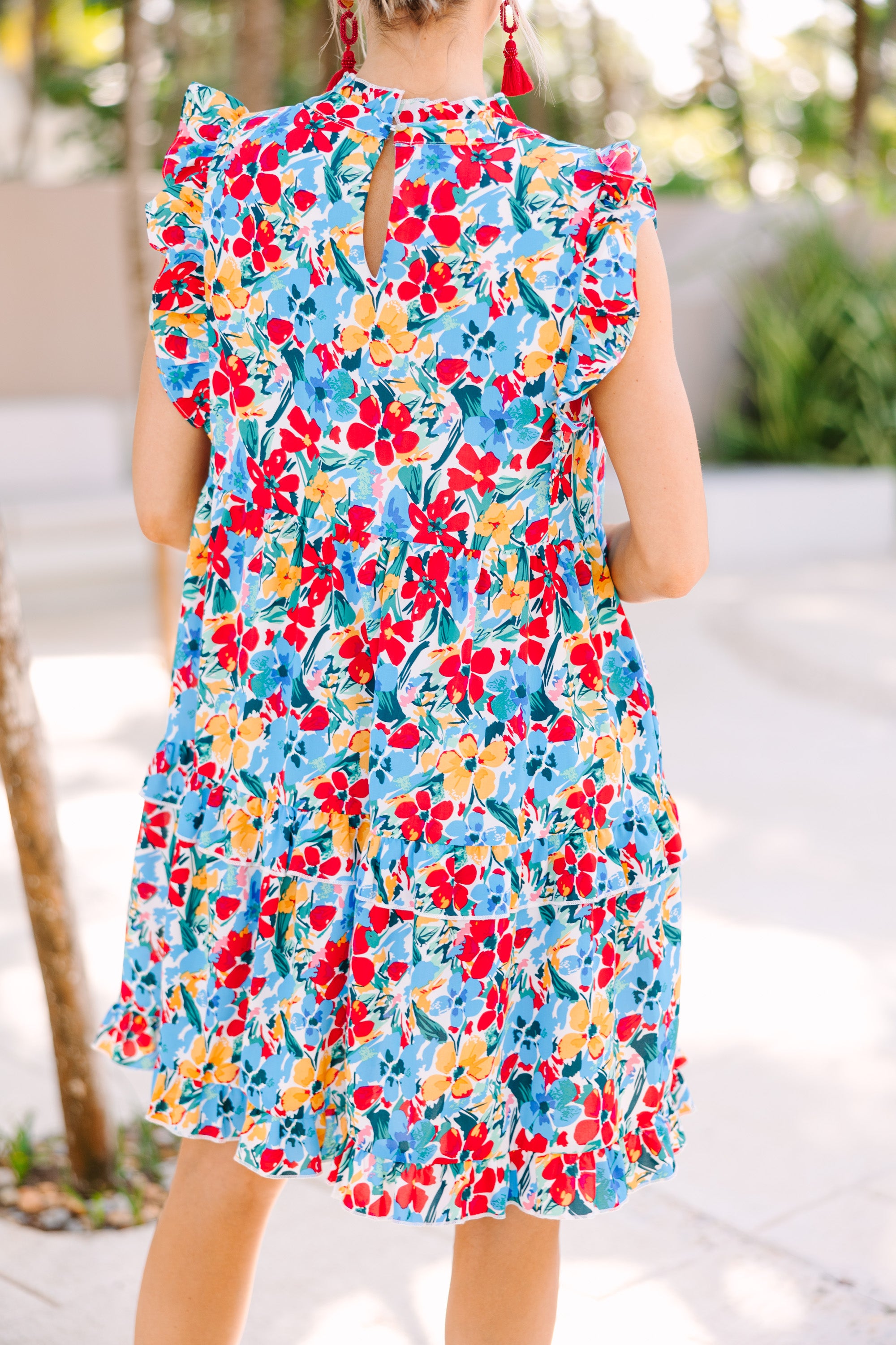 CHIRNAISHOP - Just A Dream Red Floral Babydoll Dress