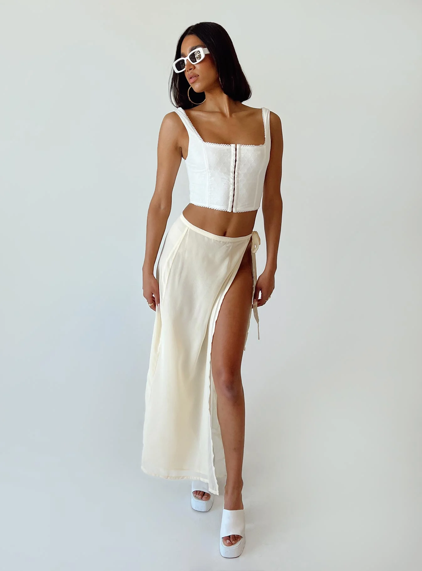 Tie Breaker Maxi Skirt Yellow