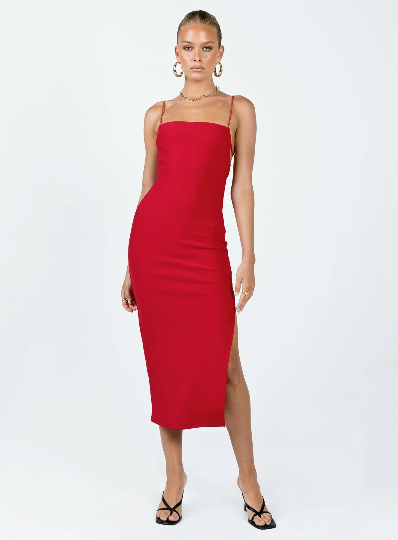 Anito Midi Dress Red