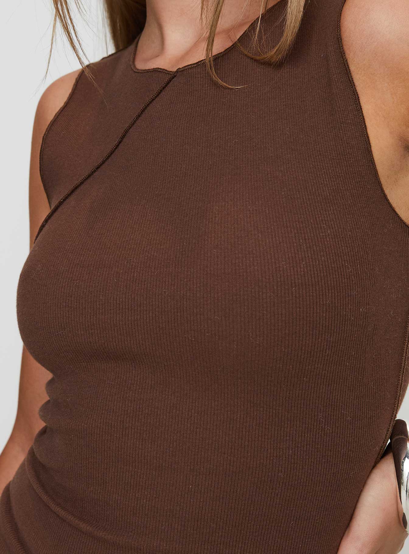 Morganah Aysmmetrical Top Brown