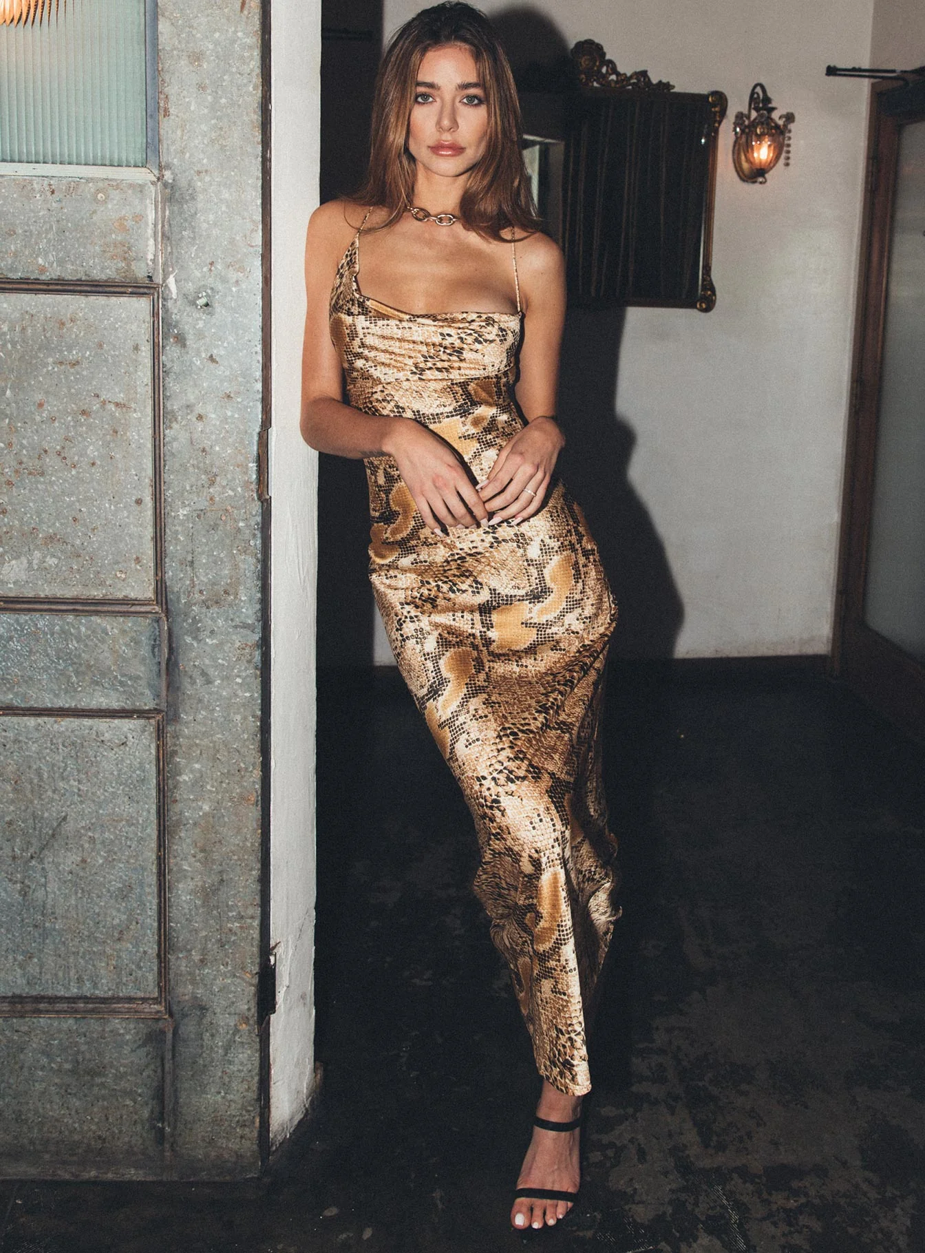 Jagger & Stone The Gina Snakeskin Midi Dress