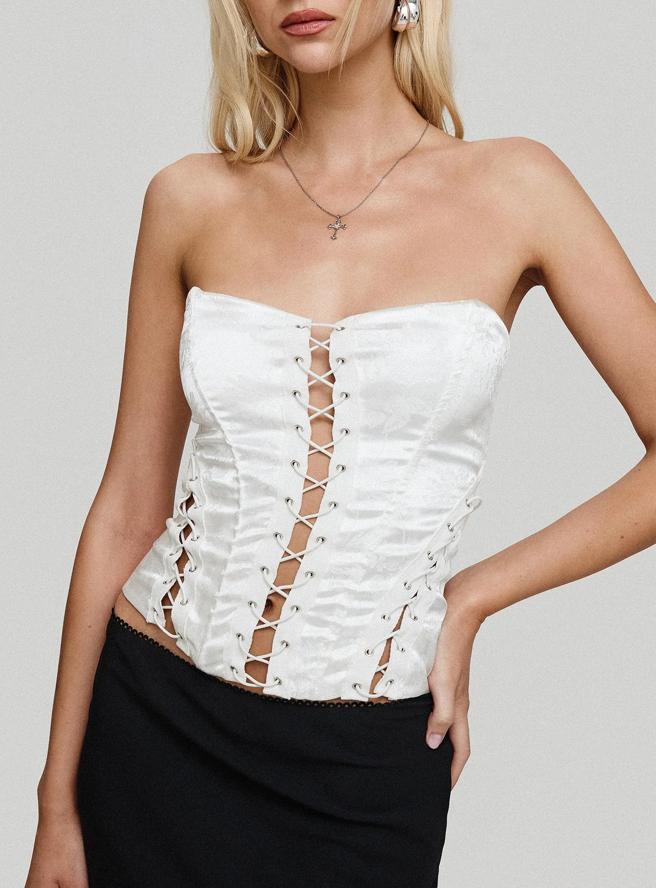 Mochi Corset Top White
