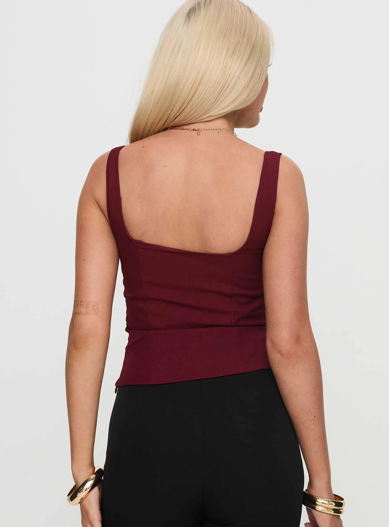 Lallina Top Burgundy
