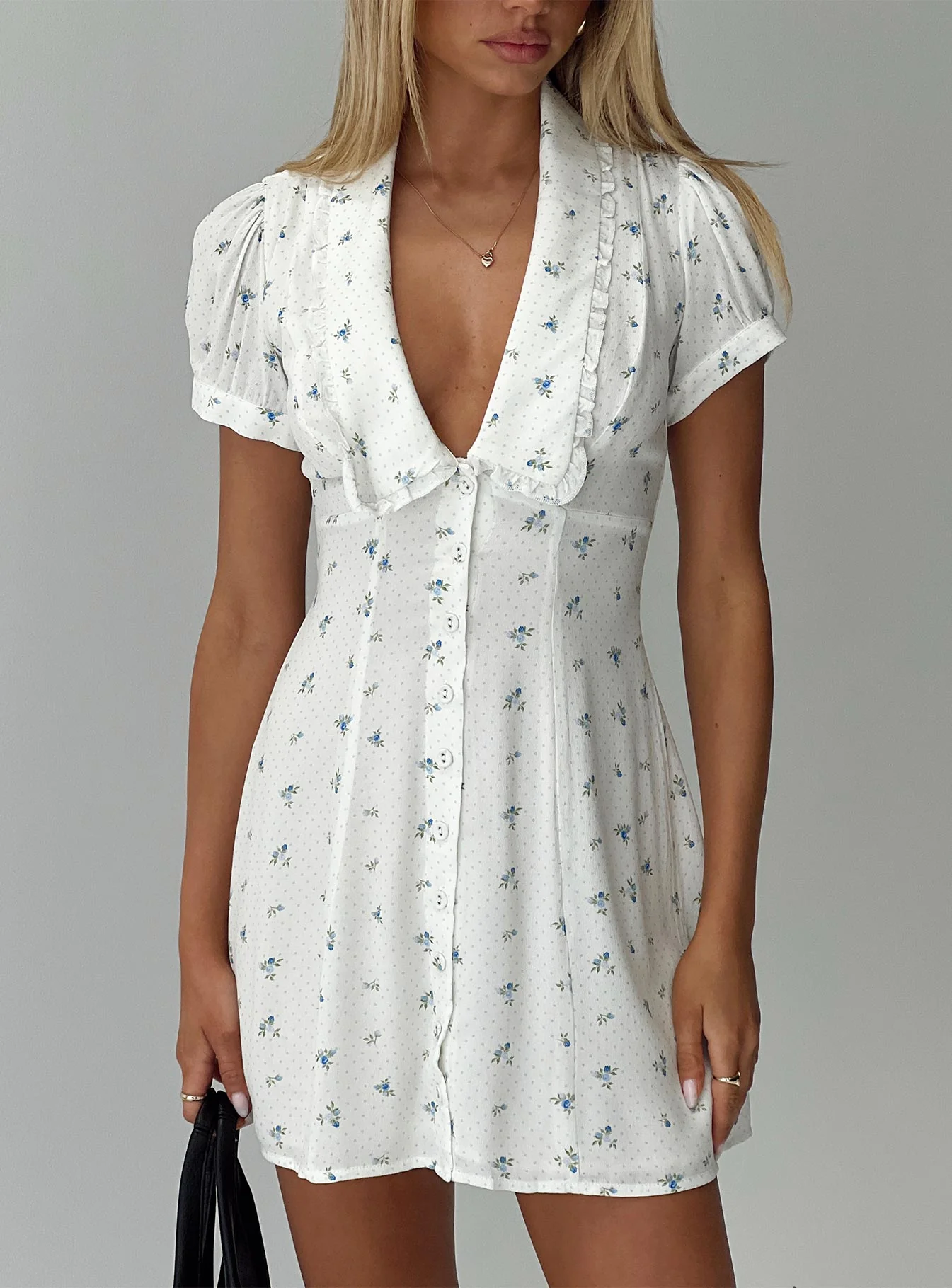 Fabiola Collared Mini Dress Floral