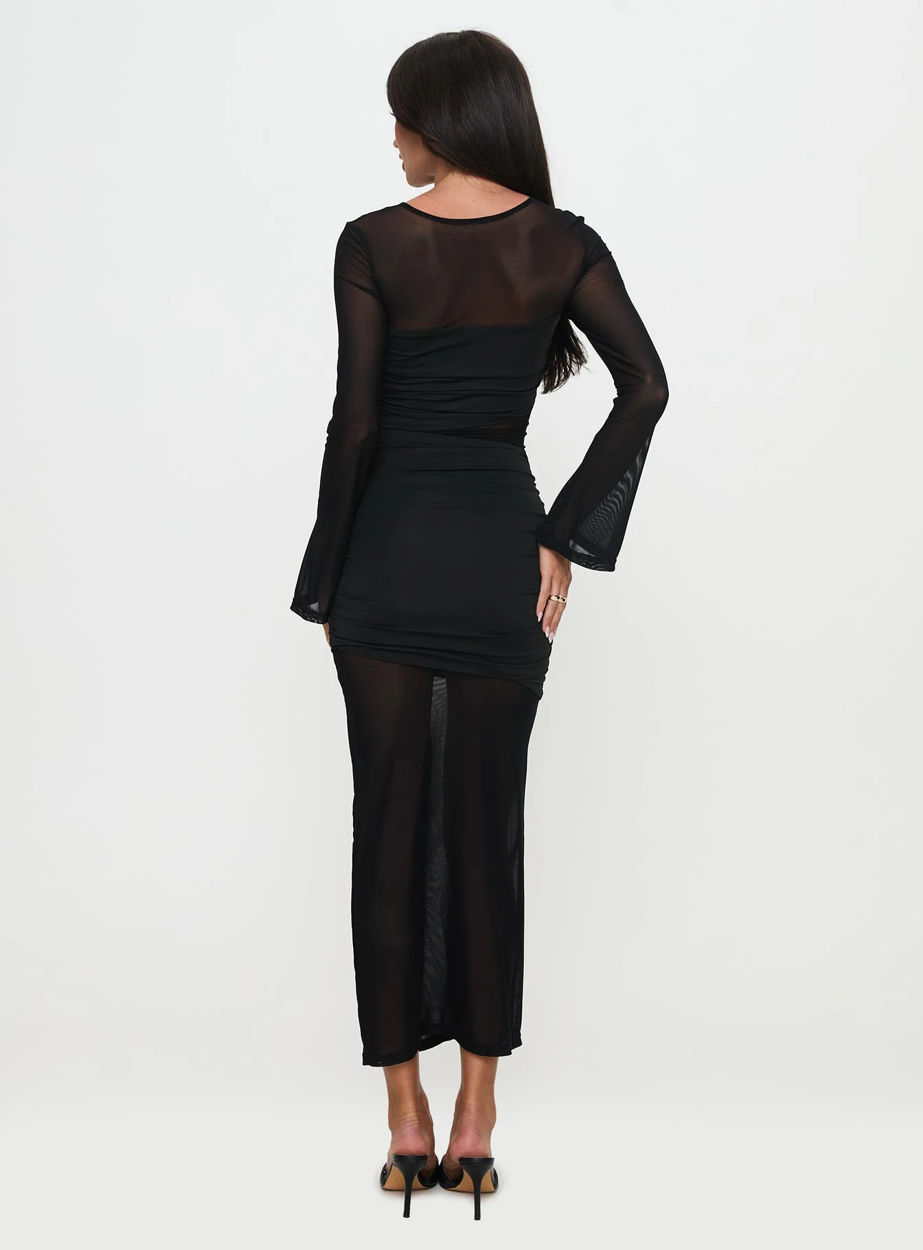 Meira Sheer Maxi Dress Black