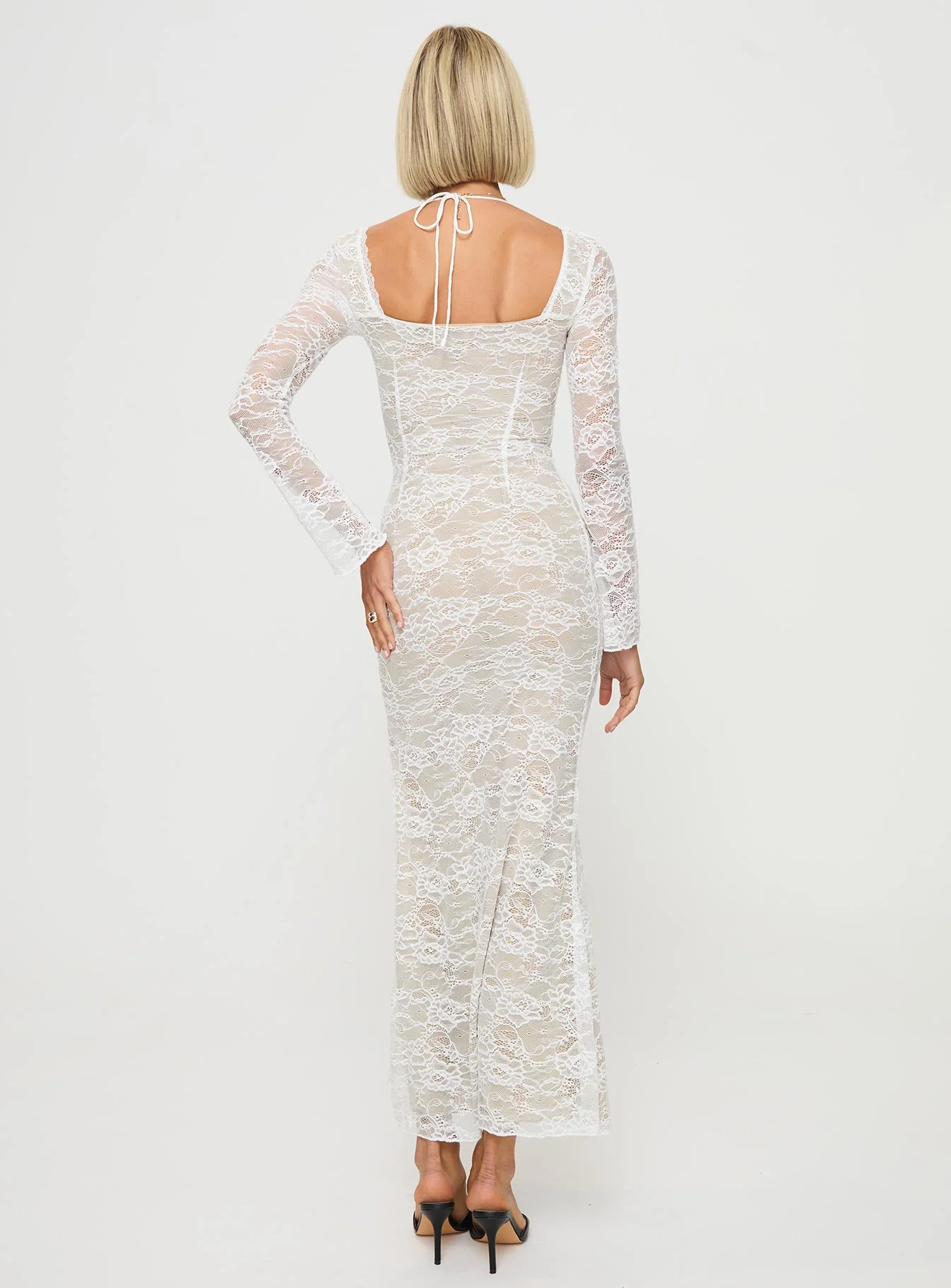 Aubriella Lace Maxi Dress Cream