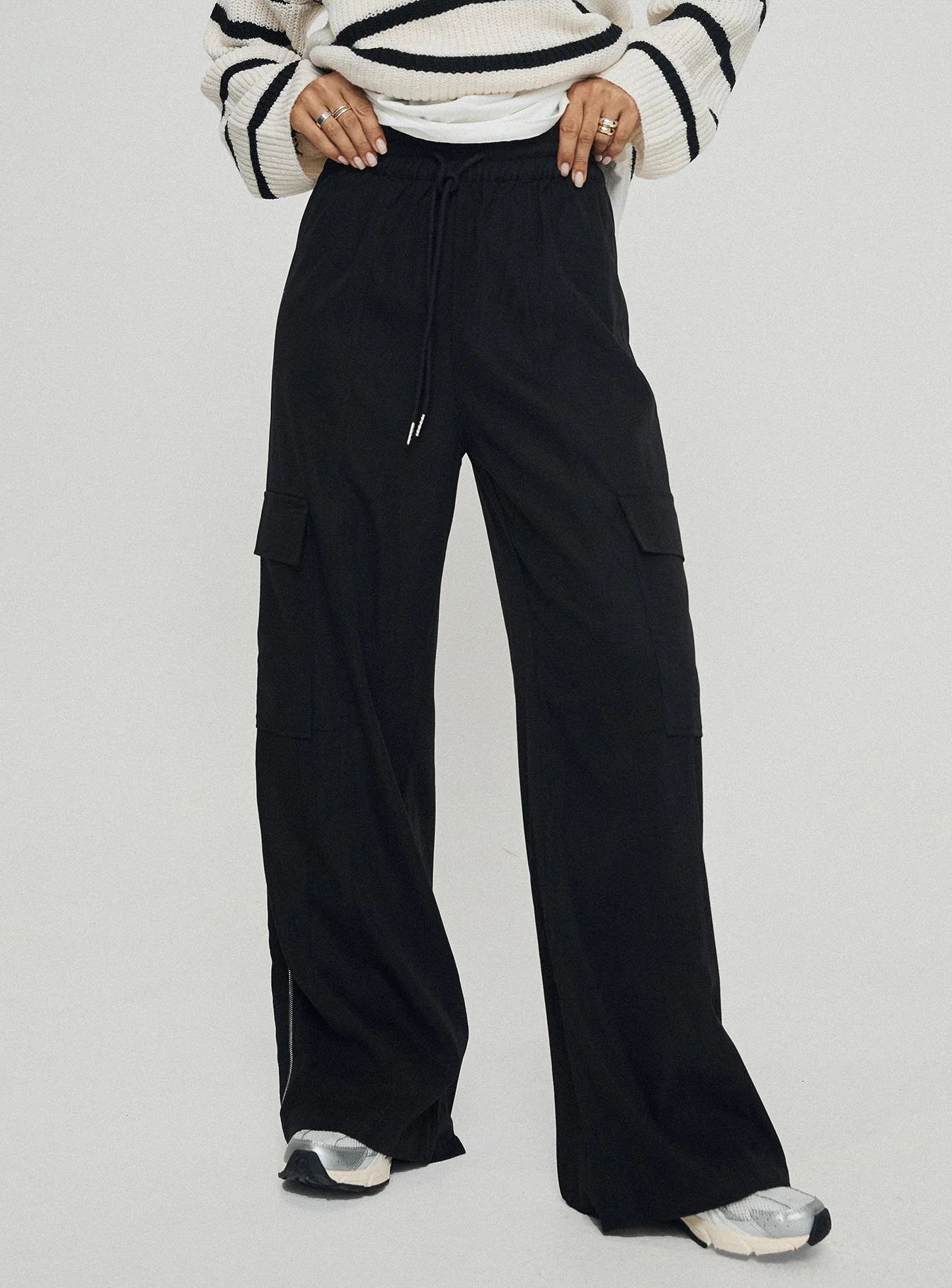 Presson Cargo Pants Washed Black
