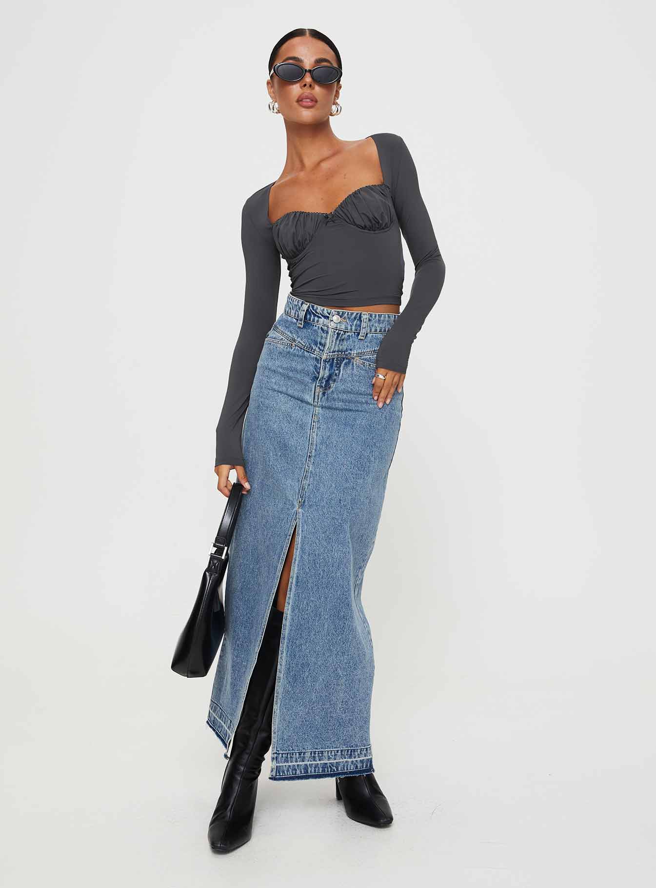 Candyce Long Sleeve Top Slate