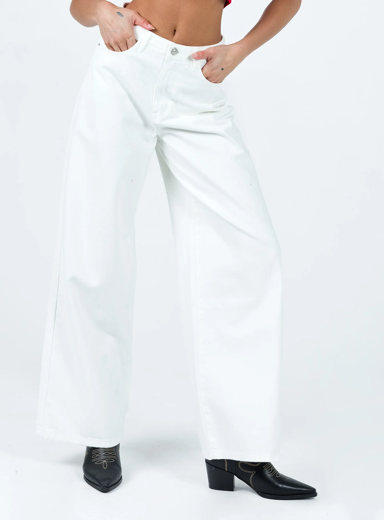 Patridge Wide Leg Jeans White