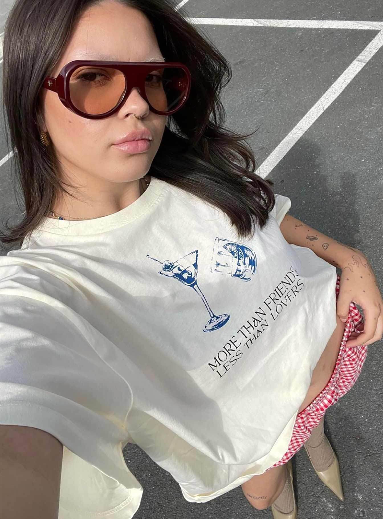 More Than Friends Oversized Top Off White