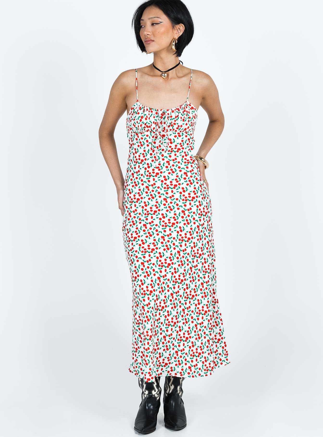 Kaplan Midi Dress White / Red
