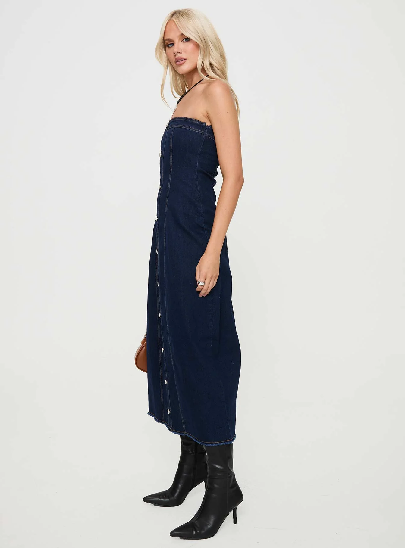 Stoltz Denim Midi Dress Blue