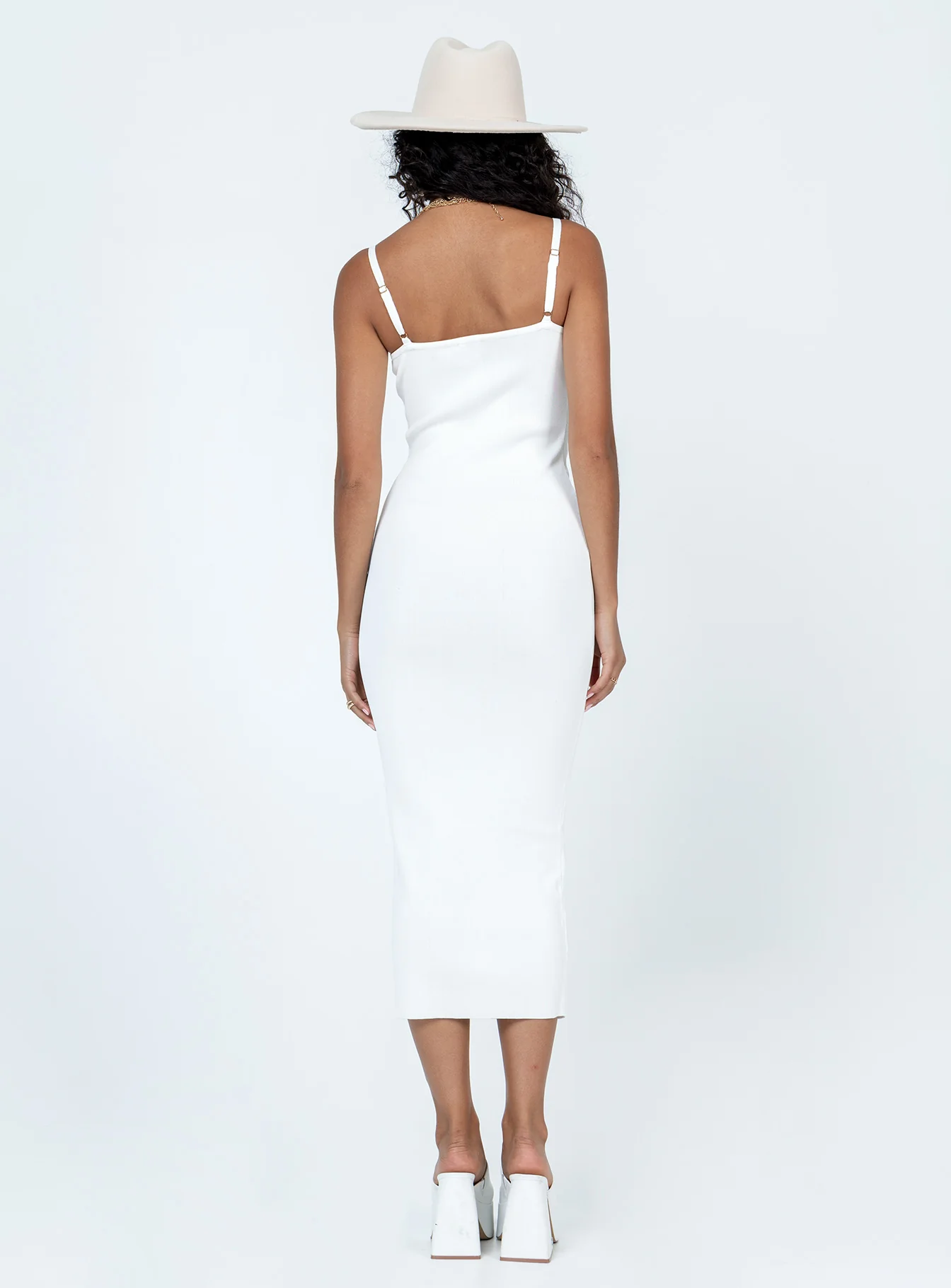 Shaniah Midi Dress White