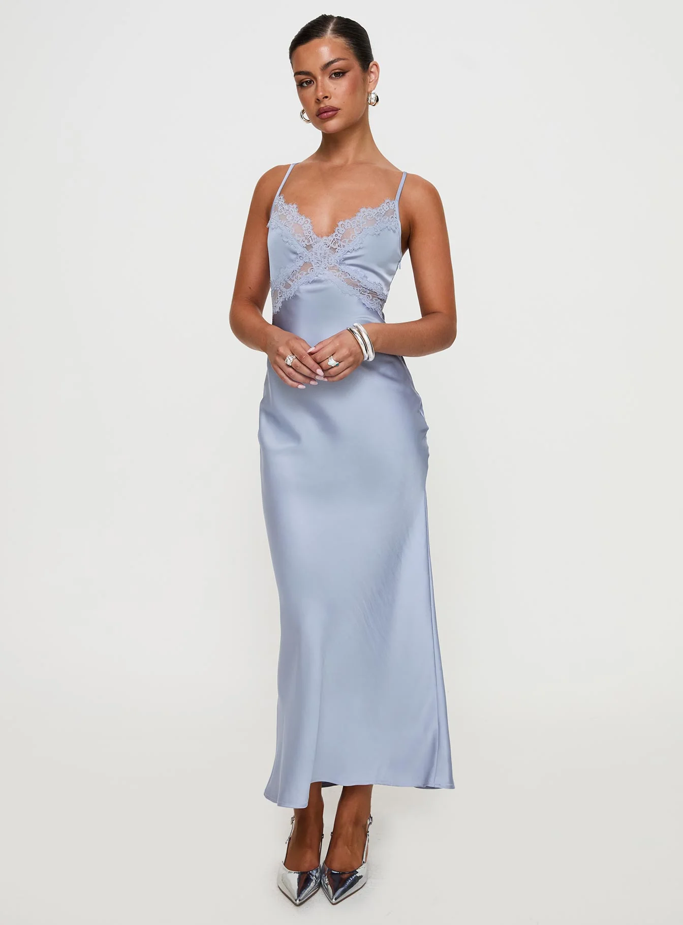 Treasure Bias Cut Maxi Dress Blue