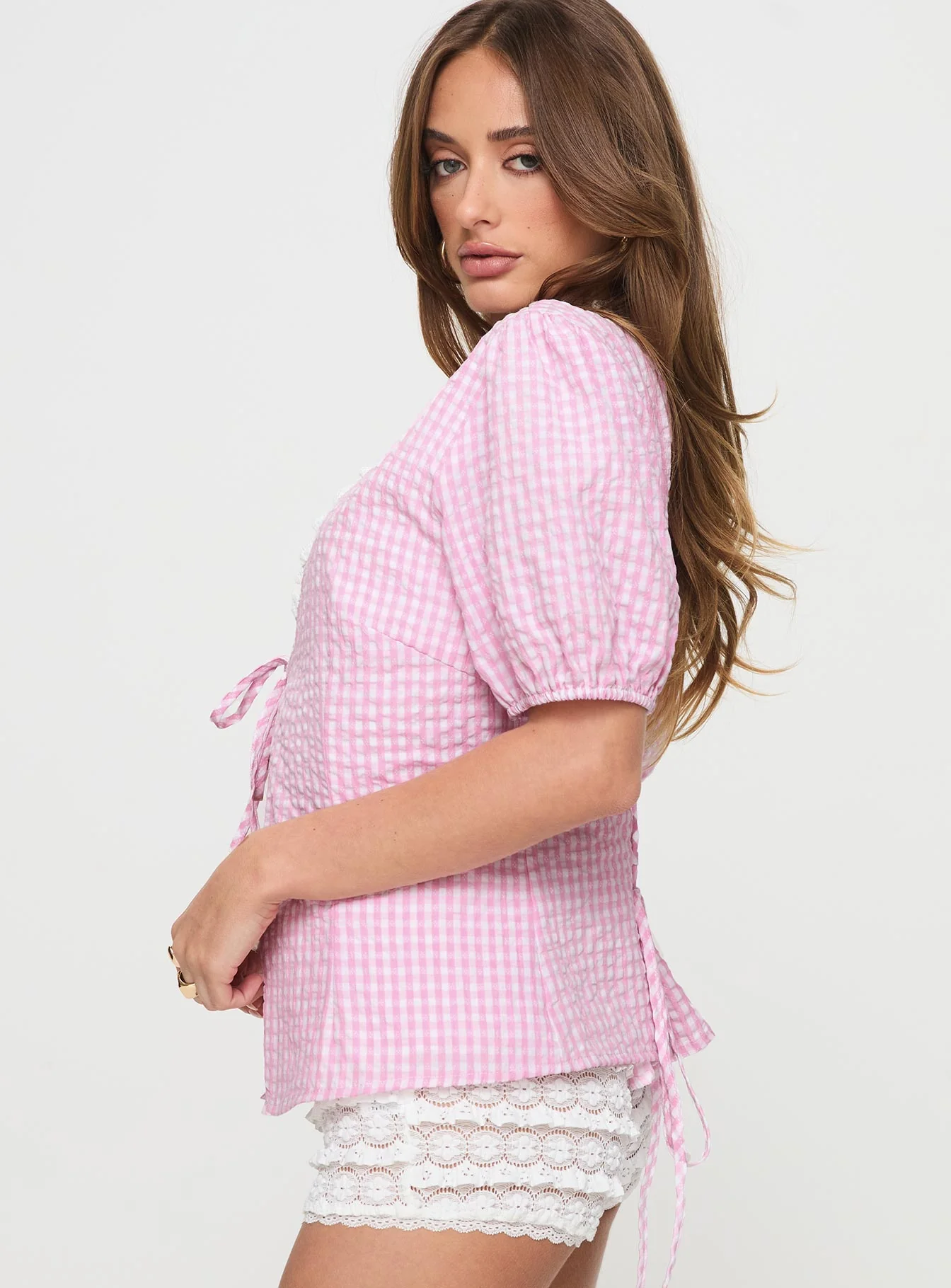 Sez Top Pink Gingham