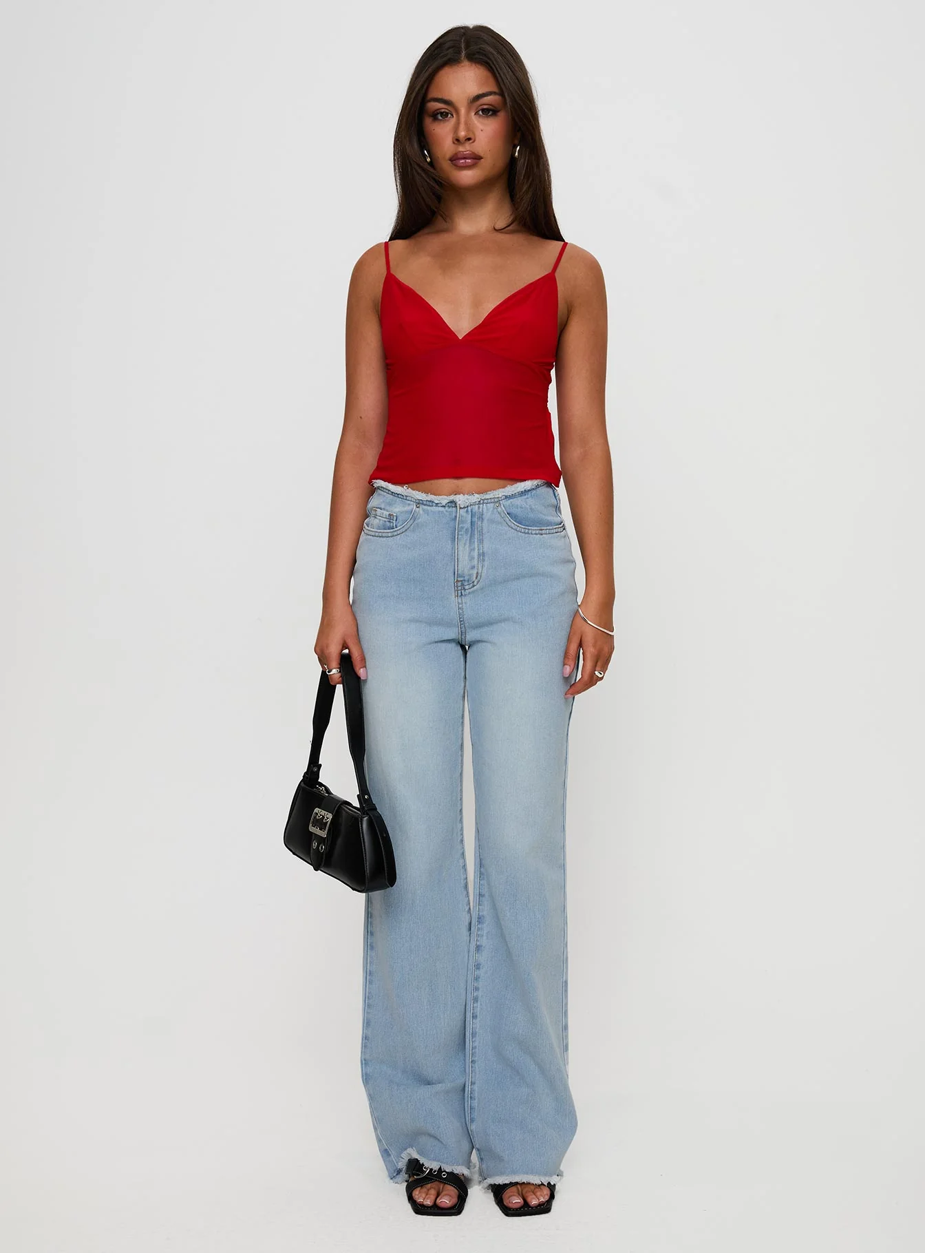 Hawke Frayed Jeans Mid Blue