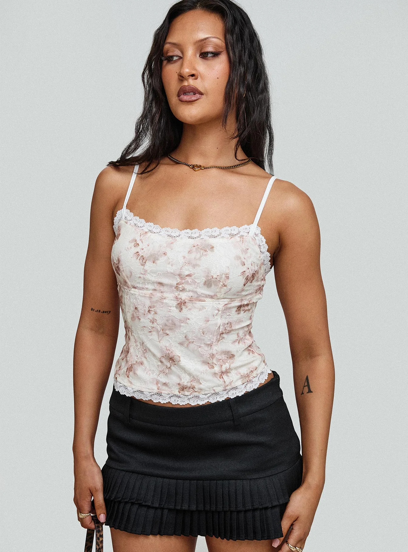 Zachariah Cami Top White Floral