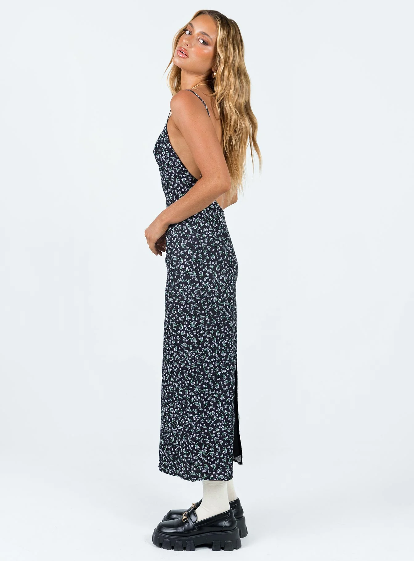 Arkana Maxi Dress Black Floral