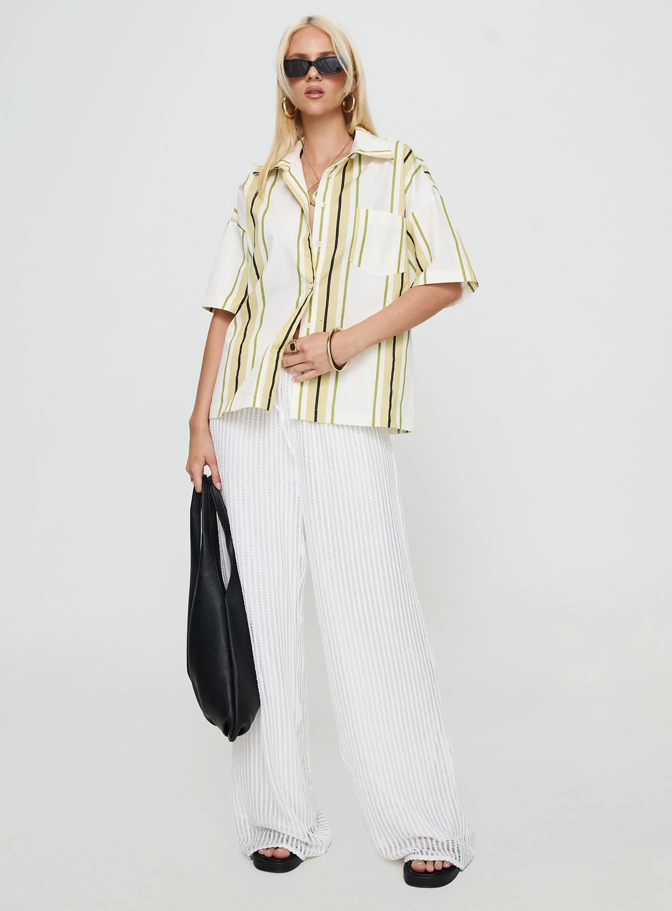 Karyn Top White / Yellow Stripe